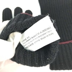 Loewe leather tag leather tag Glove gloves Black