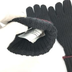 Loewe leather tag leather tag Glove gloves Black