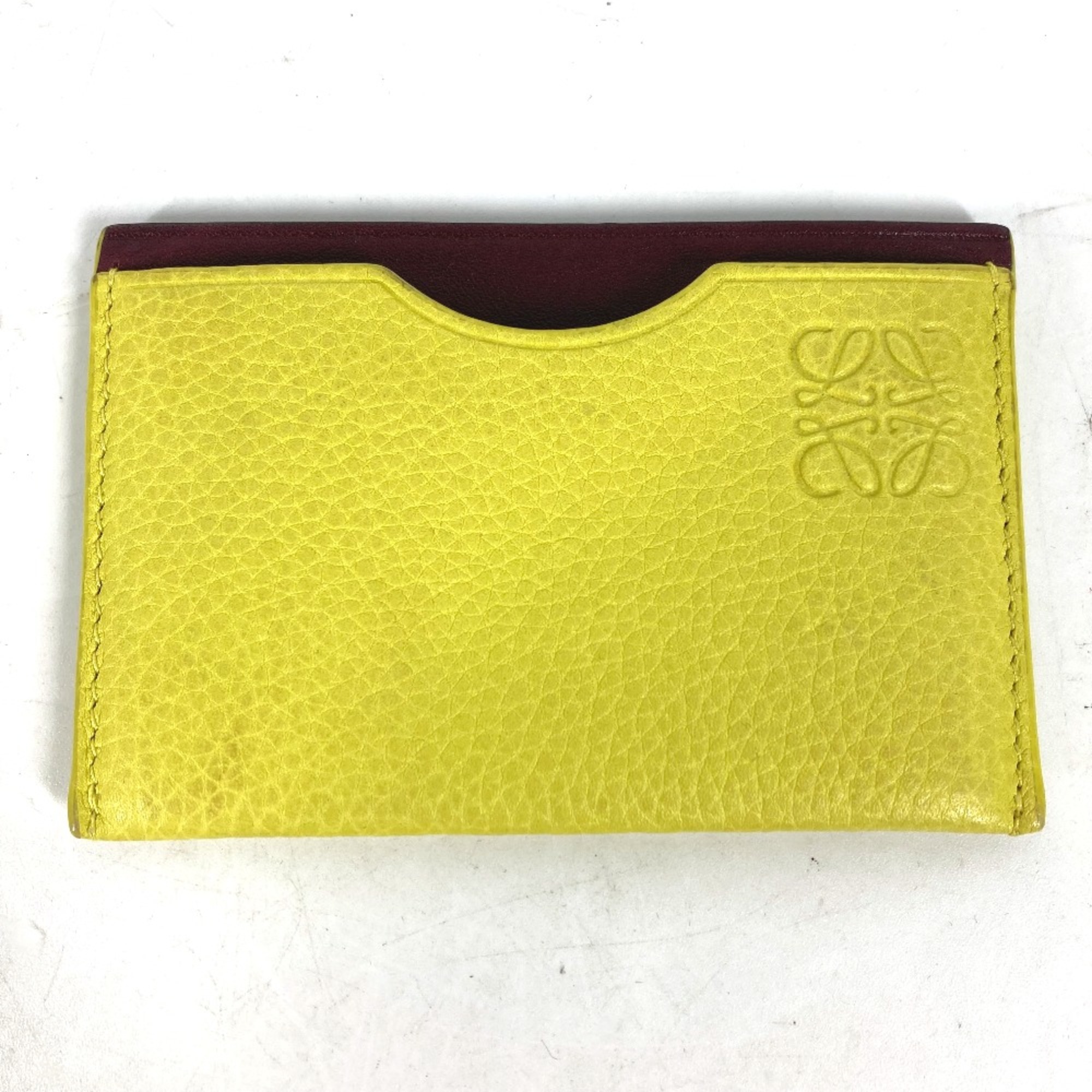 Loewe Business Card Holder Pass Case Card Case yellow Purple Based