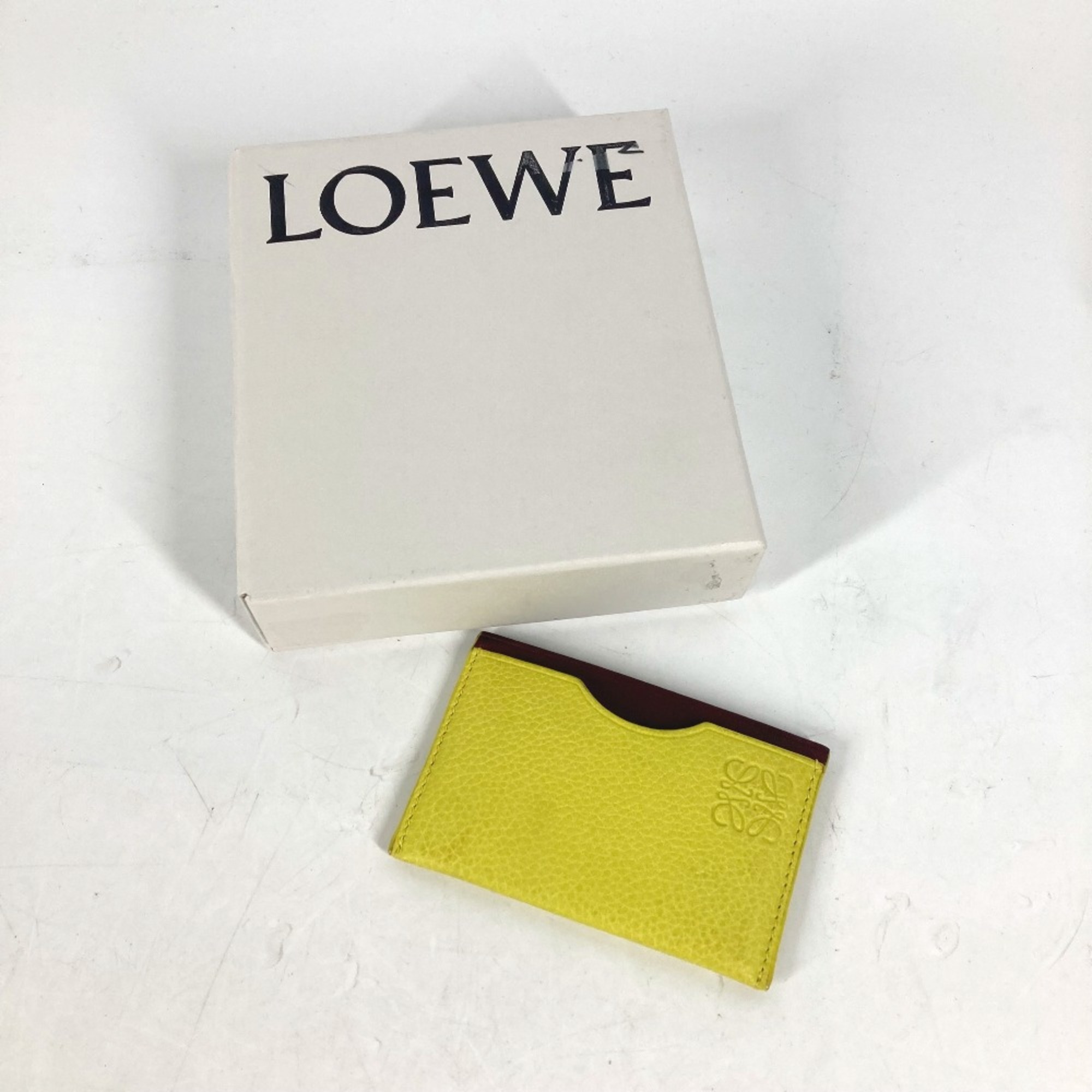 Loewe Business Card Holder Pass Case Card Case yellow Purple Based