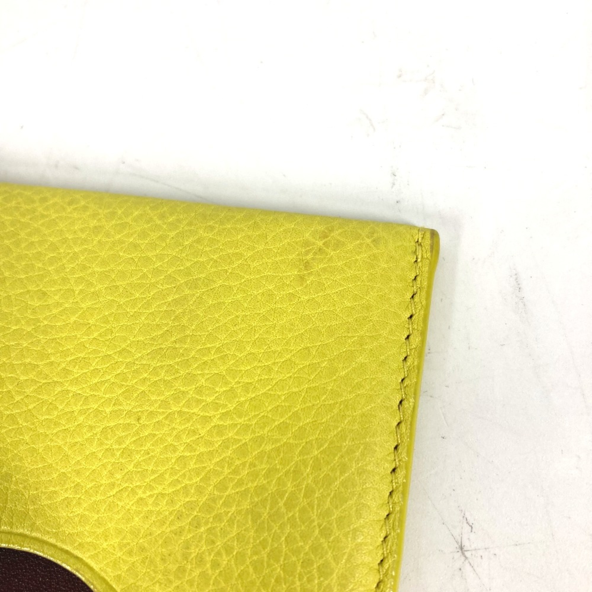 Loewe Business Card Holder Pass Case Card Case yellow Purple Based