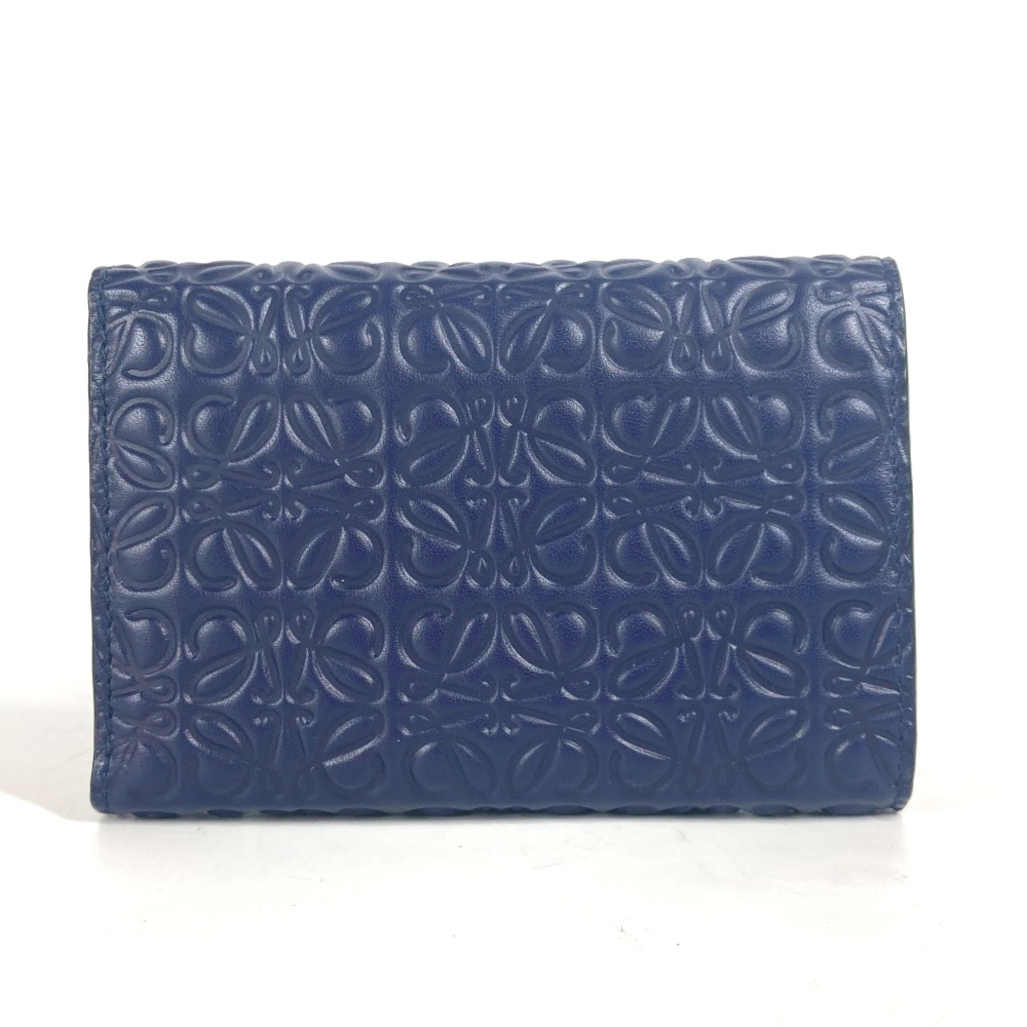 Loewe anagram Compact wallet Trifold wallet Navy Purple Based