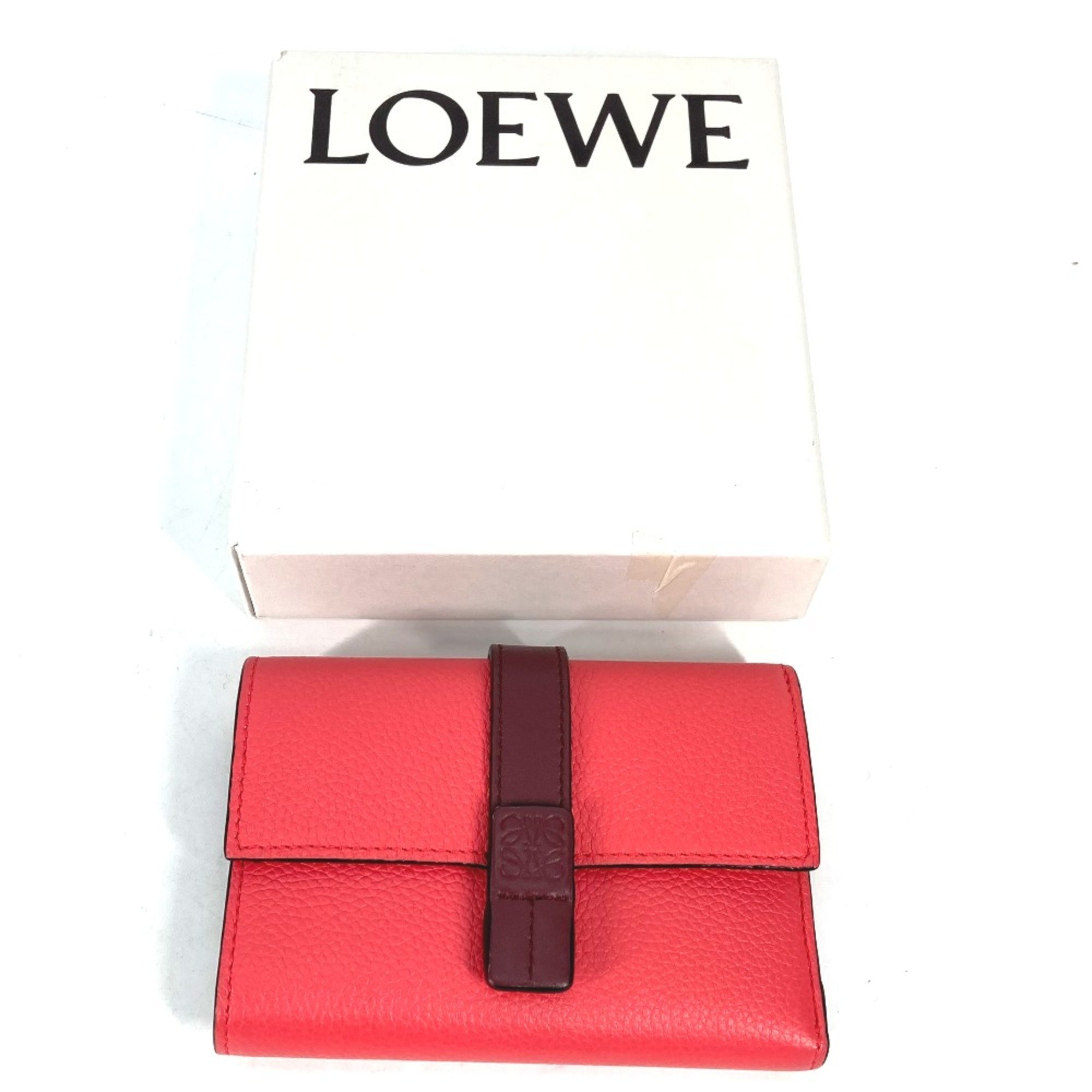 Loewe Bicolor Compact wallet Trifold wallet pink Brown