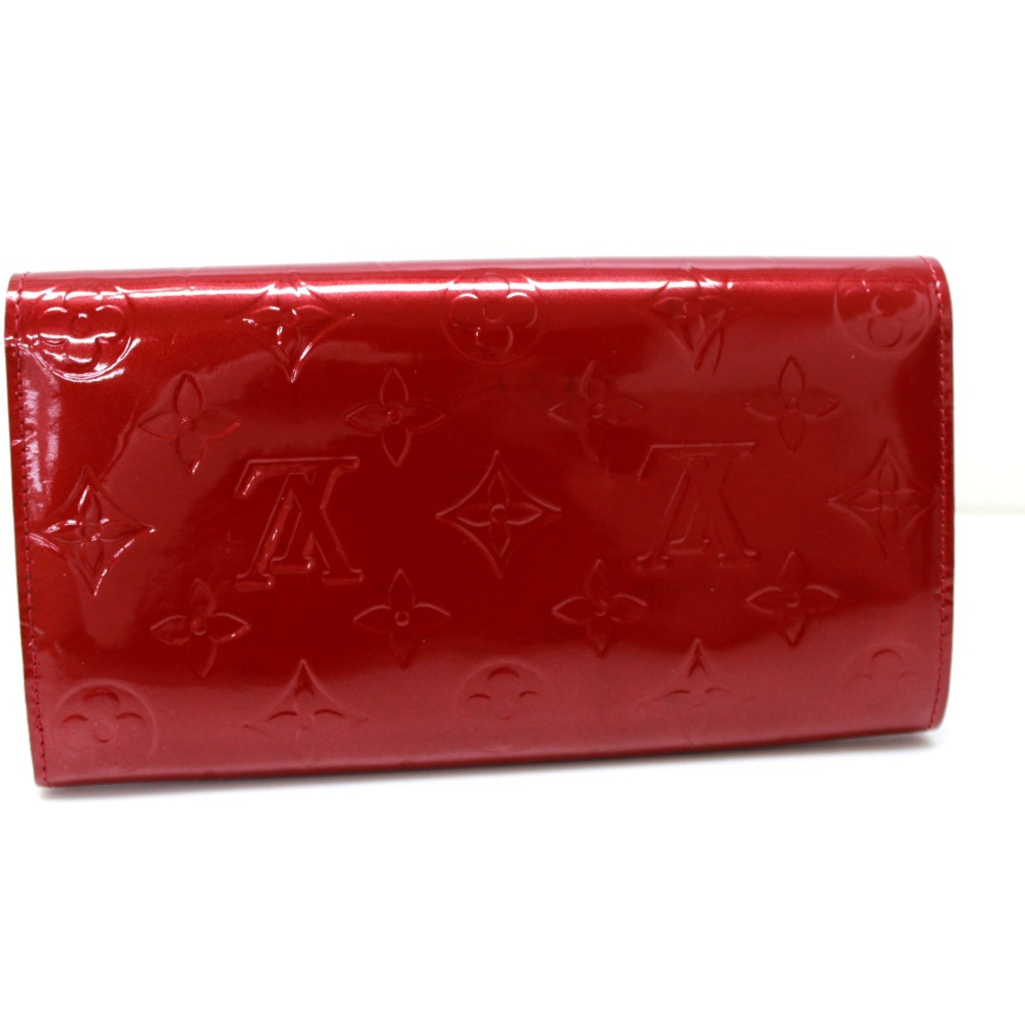 Louis Vuitton M91983 MonogramVernis Bifold long wallet Long Wallet Pomdamul Red