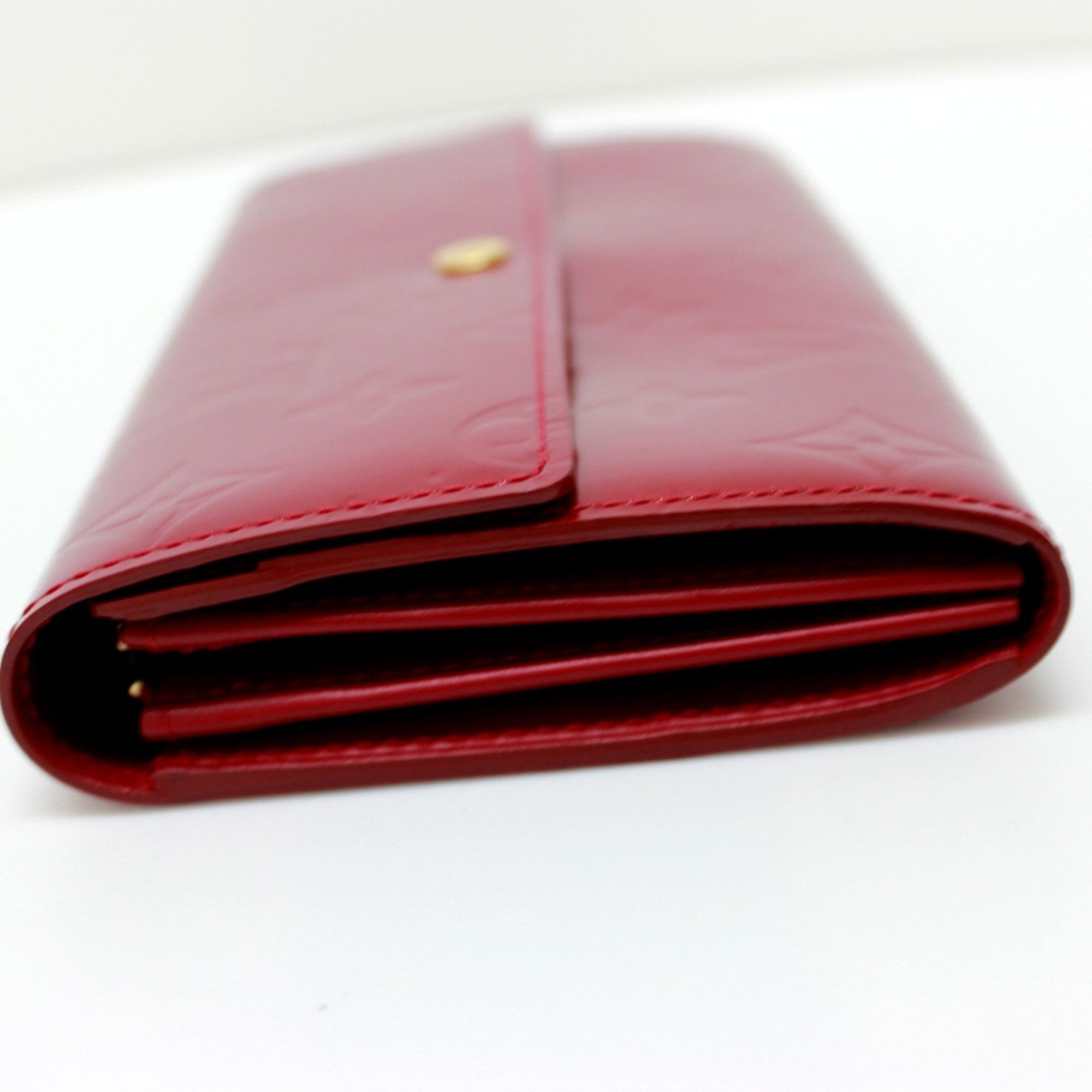 Louis Vuitton M91983 MonogramVernis Bifold long wallet Long Wallet Pomdamul Red