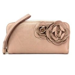 Jimmy Choo with Strap Zip Around Long Wallet Long Wallet Pink Beige Pink Beige