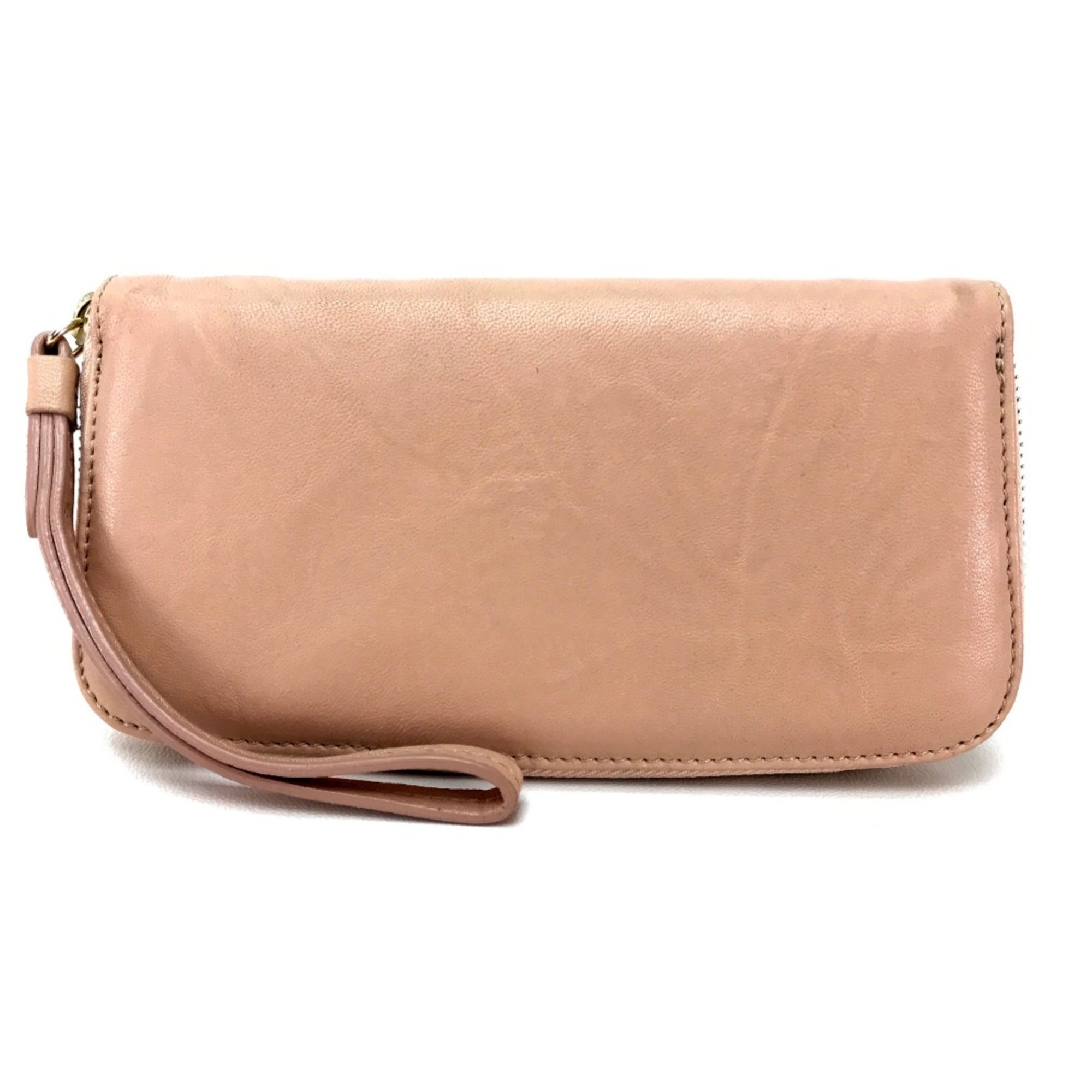 Jimmy Choo with Strap Zip Around Long Wallet Long Wallet Pink Beige Pink Beige