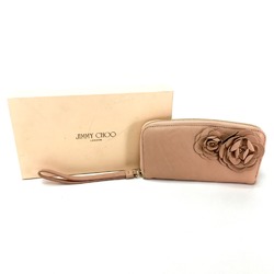 Jimmy Choo with Strap Zip Around Long Wallet Long Wallet Pink Beige Pink Beige