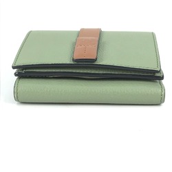 Loewe anagram Compact wallet Trifold wallet Green Brown