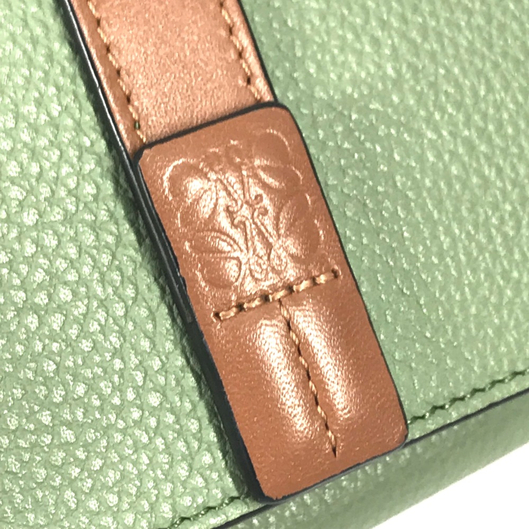 Loewe anagram Compact wallet Trifold wallet Green Brown