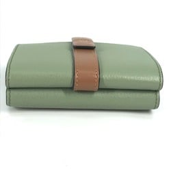 Loewe anagram Compact wallet Trifold wallet Green Brown