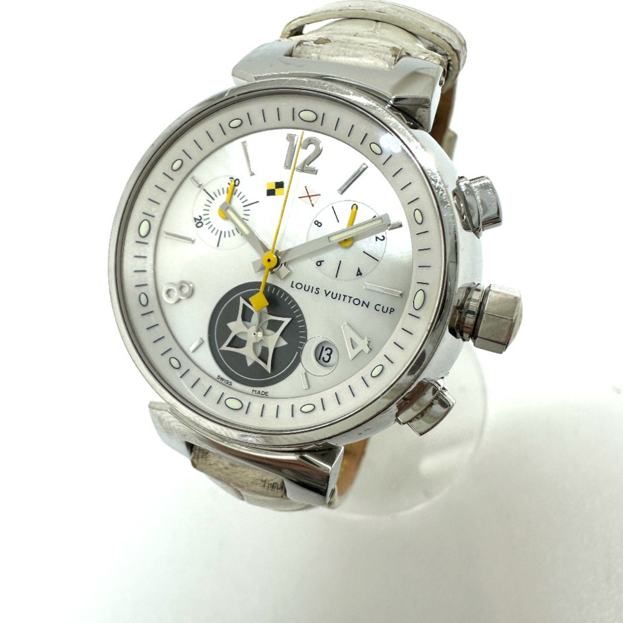 Louis Vuitton Q132C Tambour Wristwatch Silver