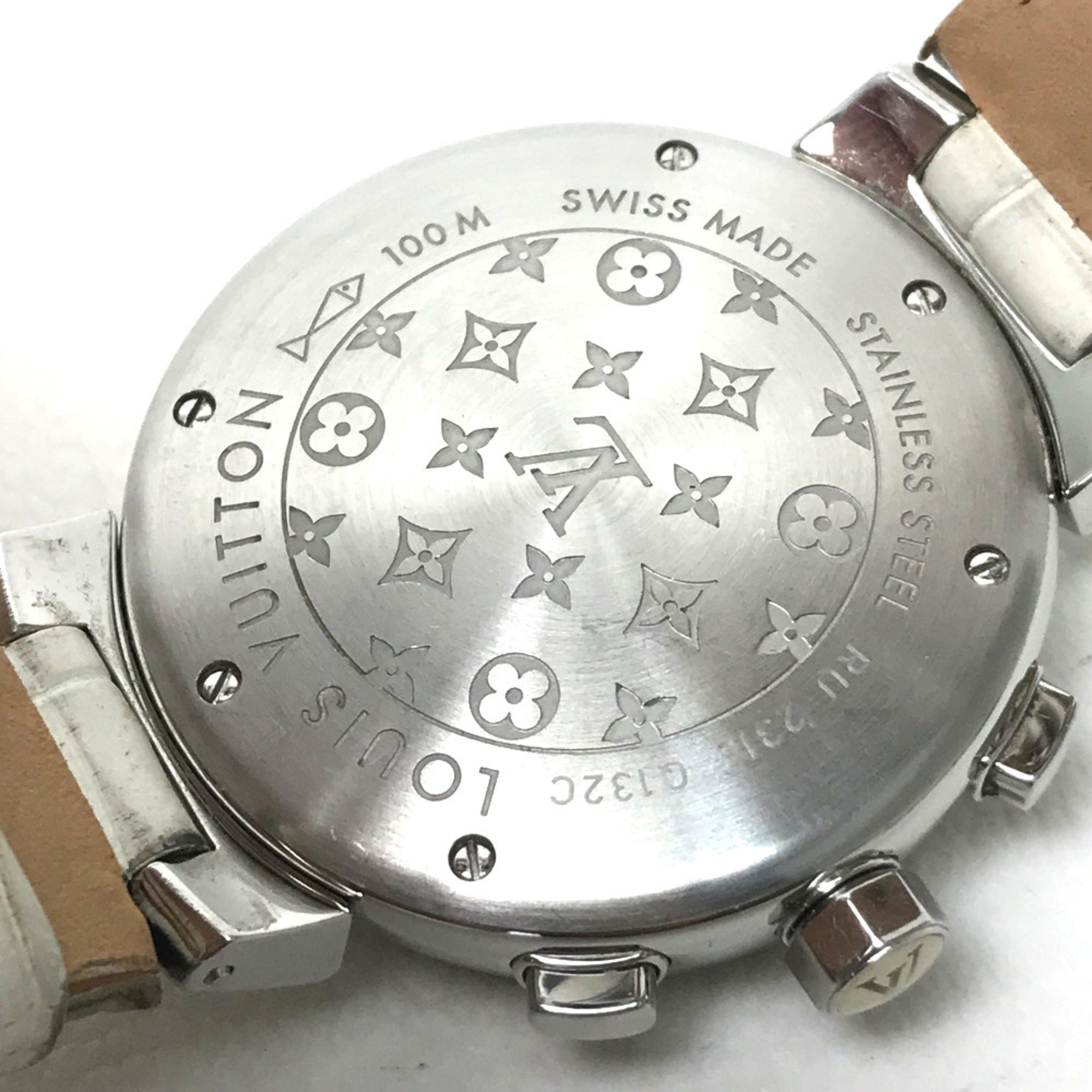 Louis Vuitton Q132C Tambour Wristwatch Silver