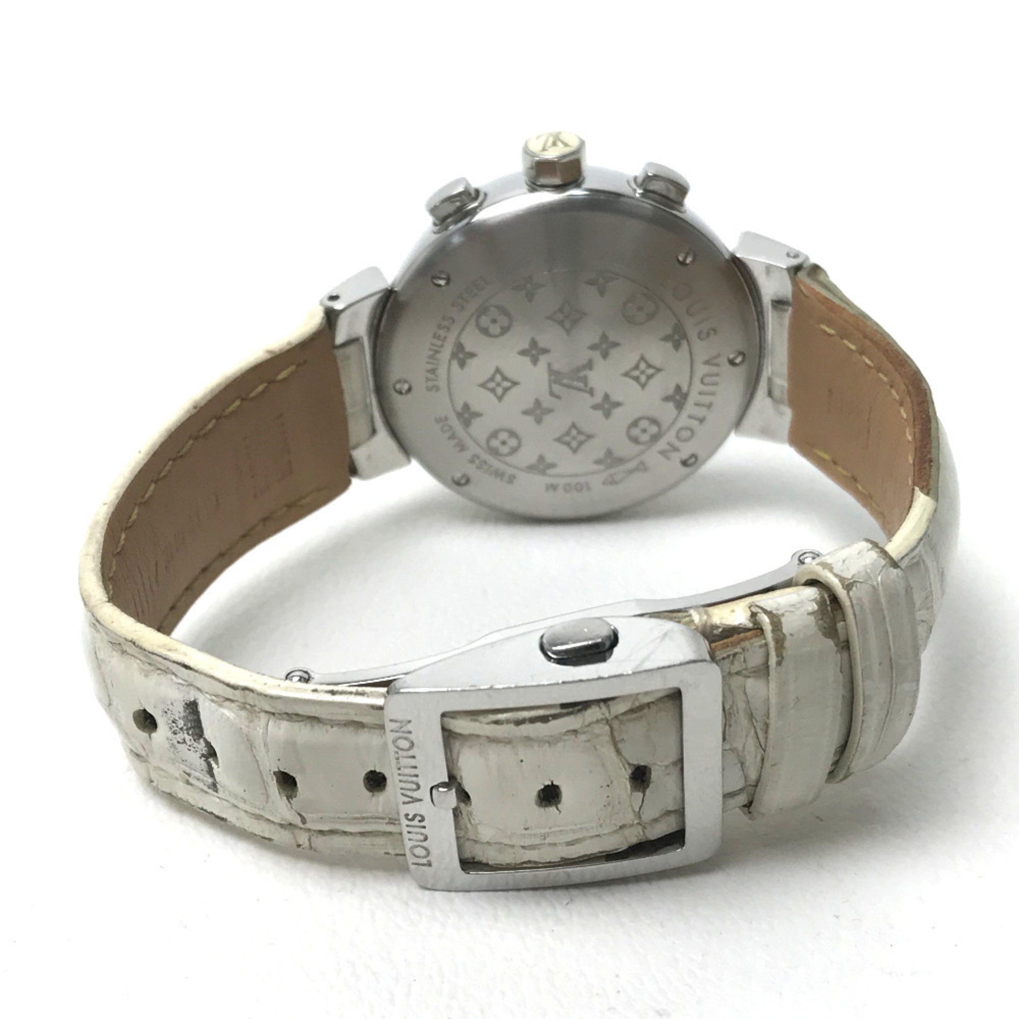 Louis Vuitton Q132C Tambour Wristwatch Silver