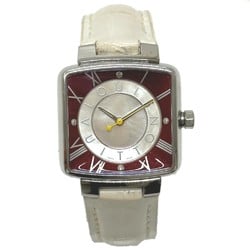 Louis Vuitton Q221J Quartz Wristwatch Silver Wine red Based