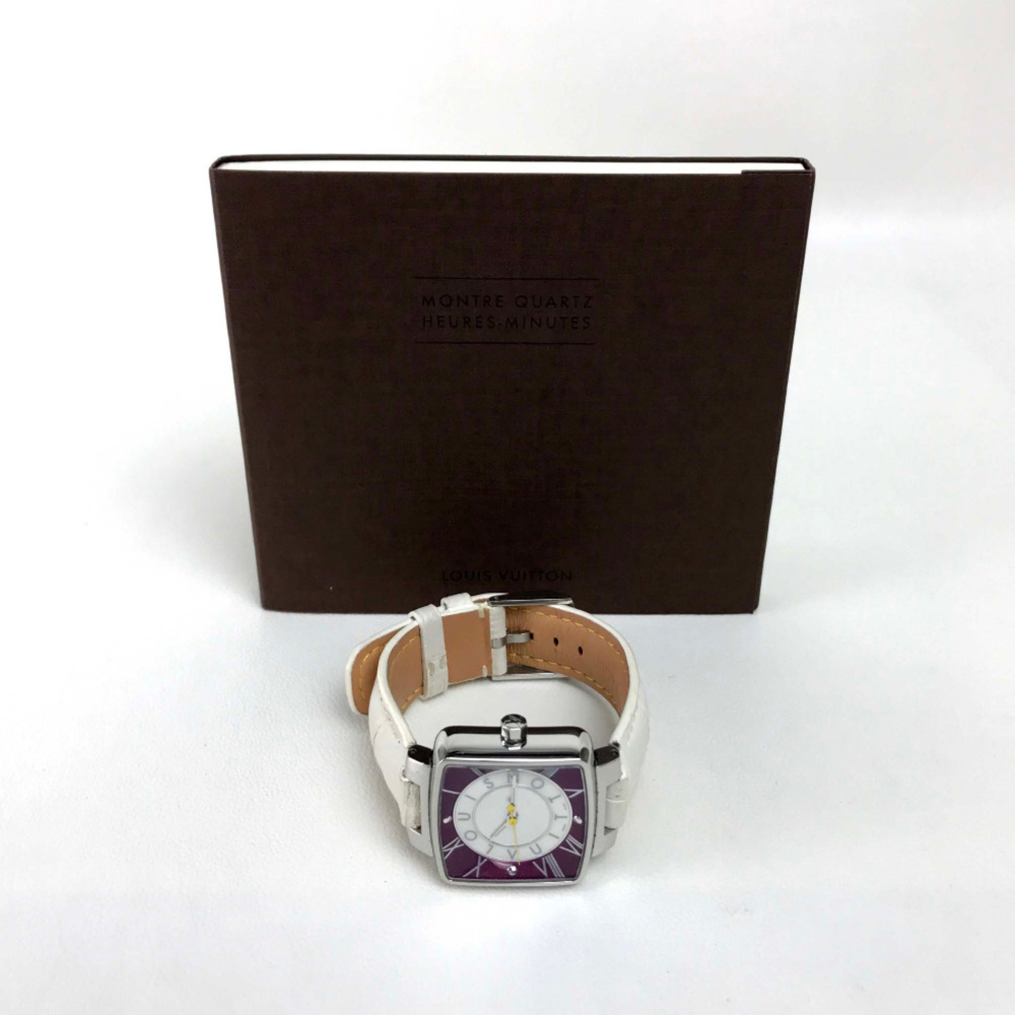 Louis Vuitton Q221J Quartz Wristwatch Silver Wine red Based