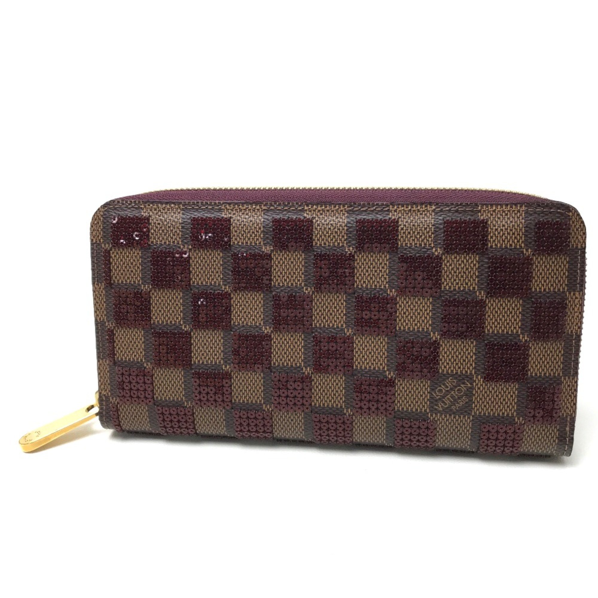 Louis Vuitton N63714 Damier-Paillette Zip Around Long Wallet Brown