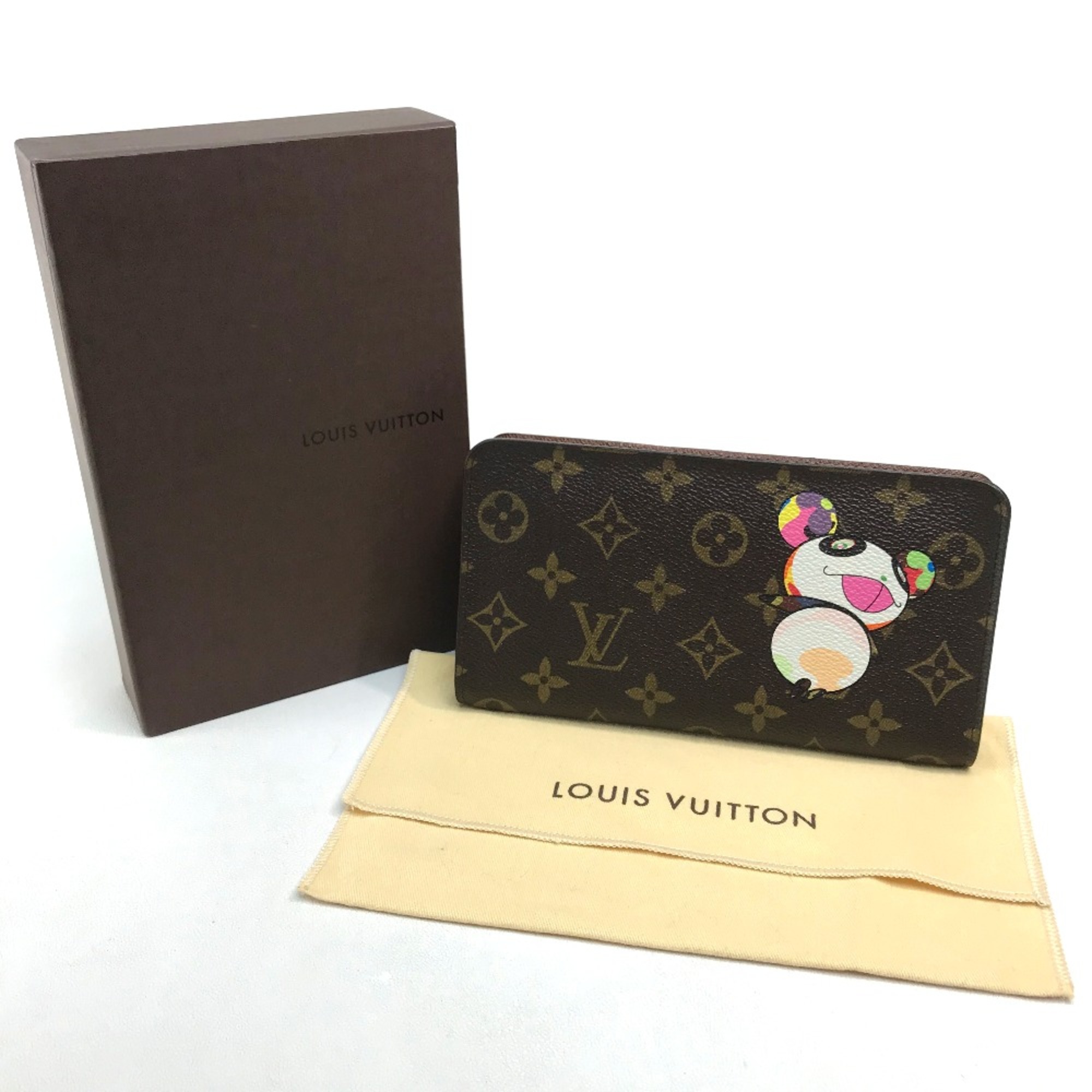 Louis Vuitton M61729 Monogram panda Murakami Takashi Long Wallet Brown Brown