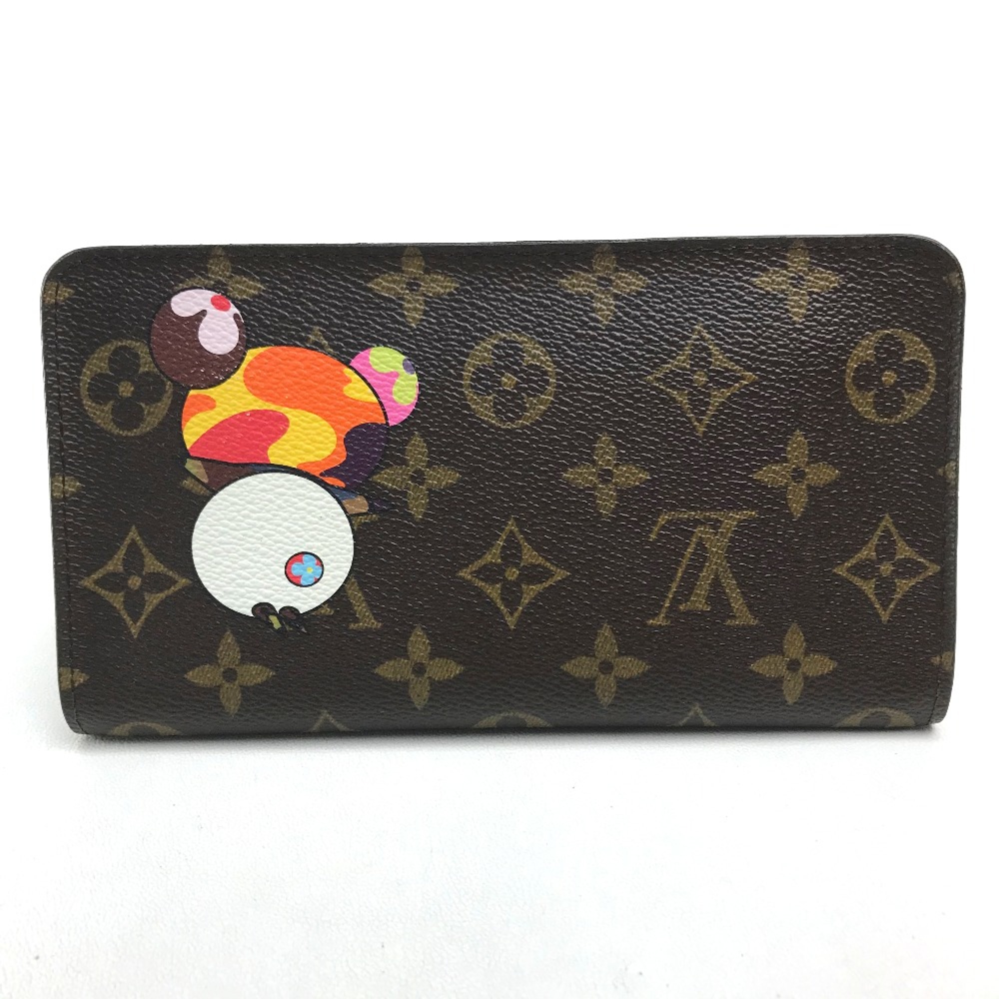 Louis Vuitton M61729 Monogram panda Murakami Takashi Long Wallet Brown Brown