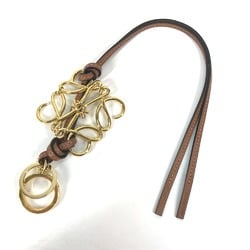 Loewe Key ring Bag Charm Key Holder Brown Gold