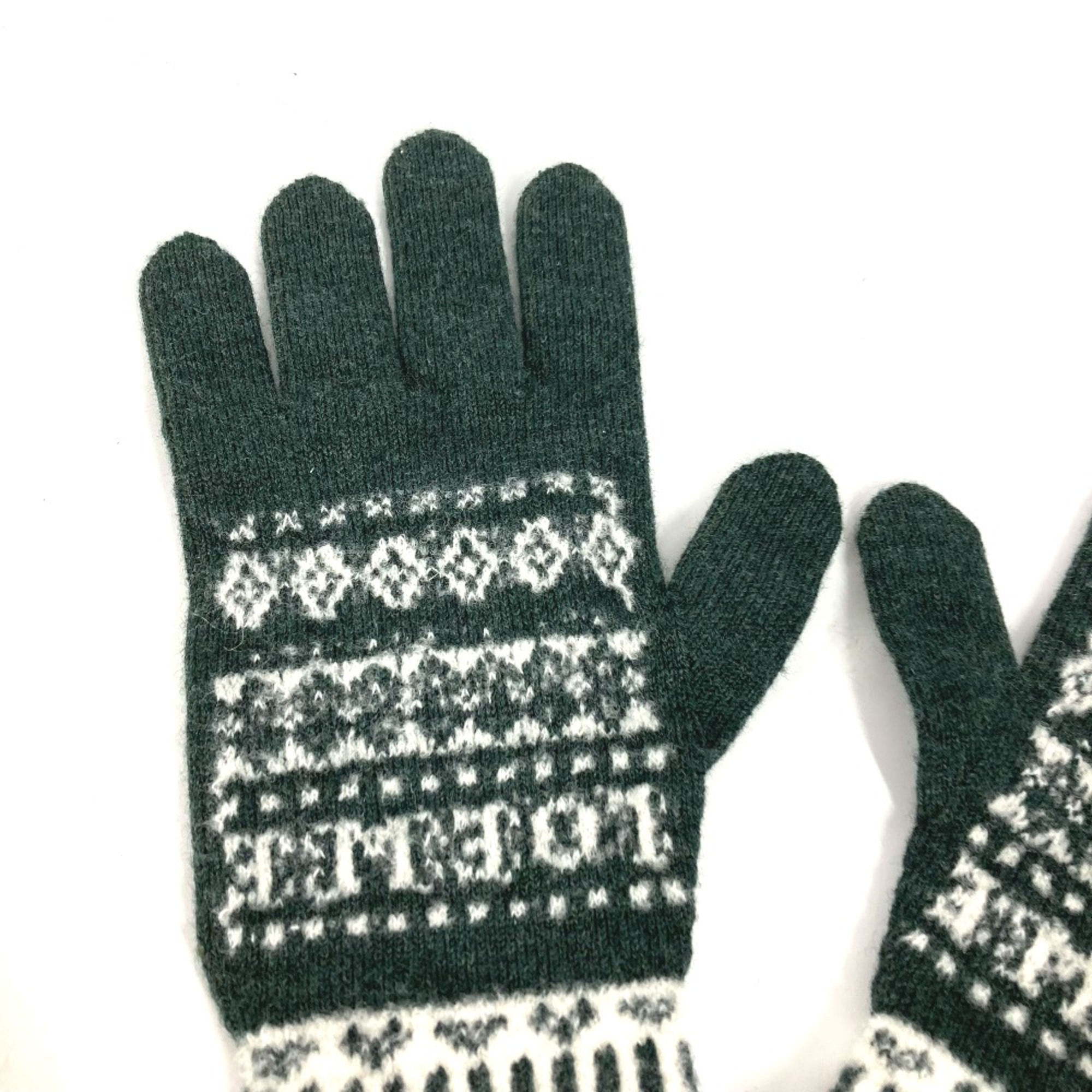 Loewe Gloves Knit gloves Green White