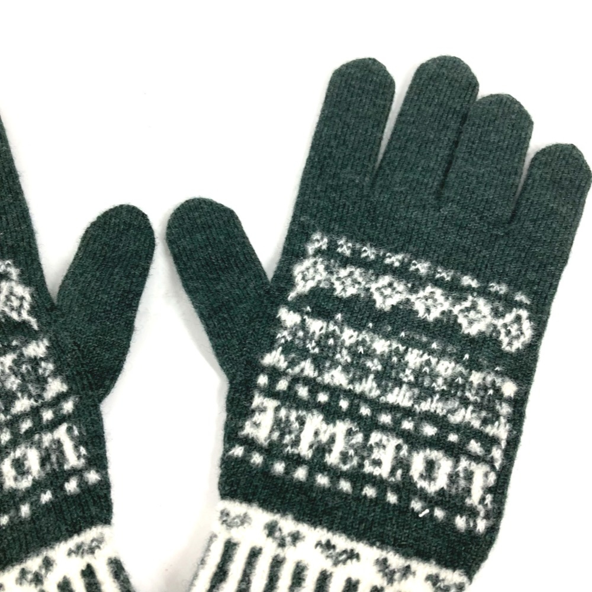 Loewe Gloves Knit gloves Green White