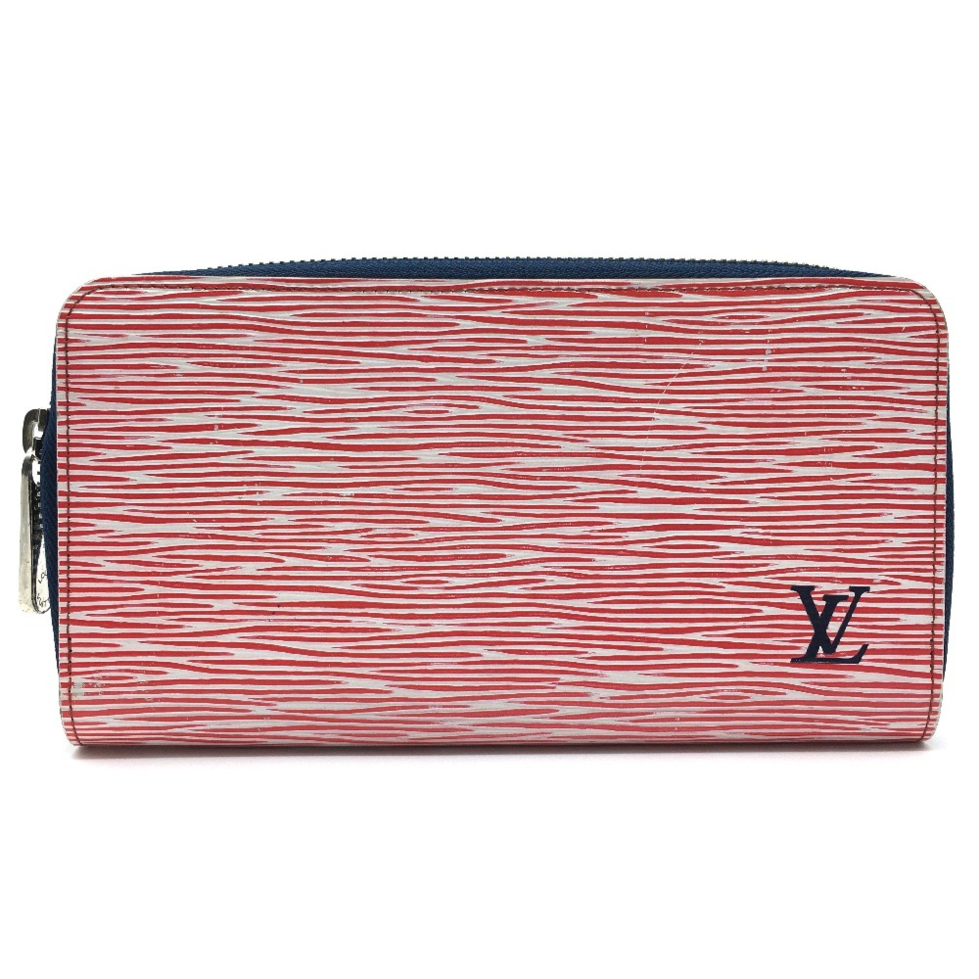 Louis Vuitton M64078 Epi Denim Zip Around Long Wallet Rouge RedBased