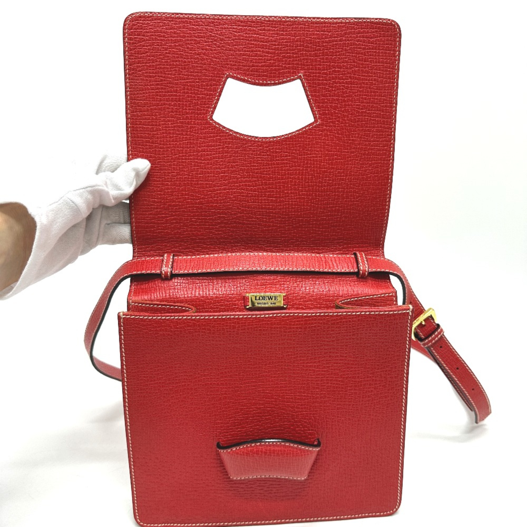 Loewe 2WAY Shoulder Hand Bag Red