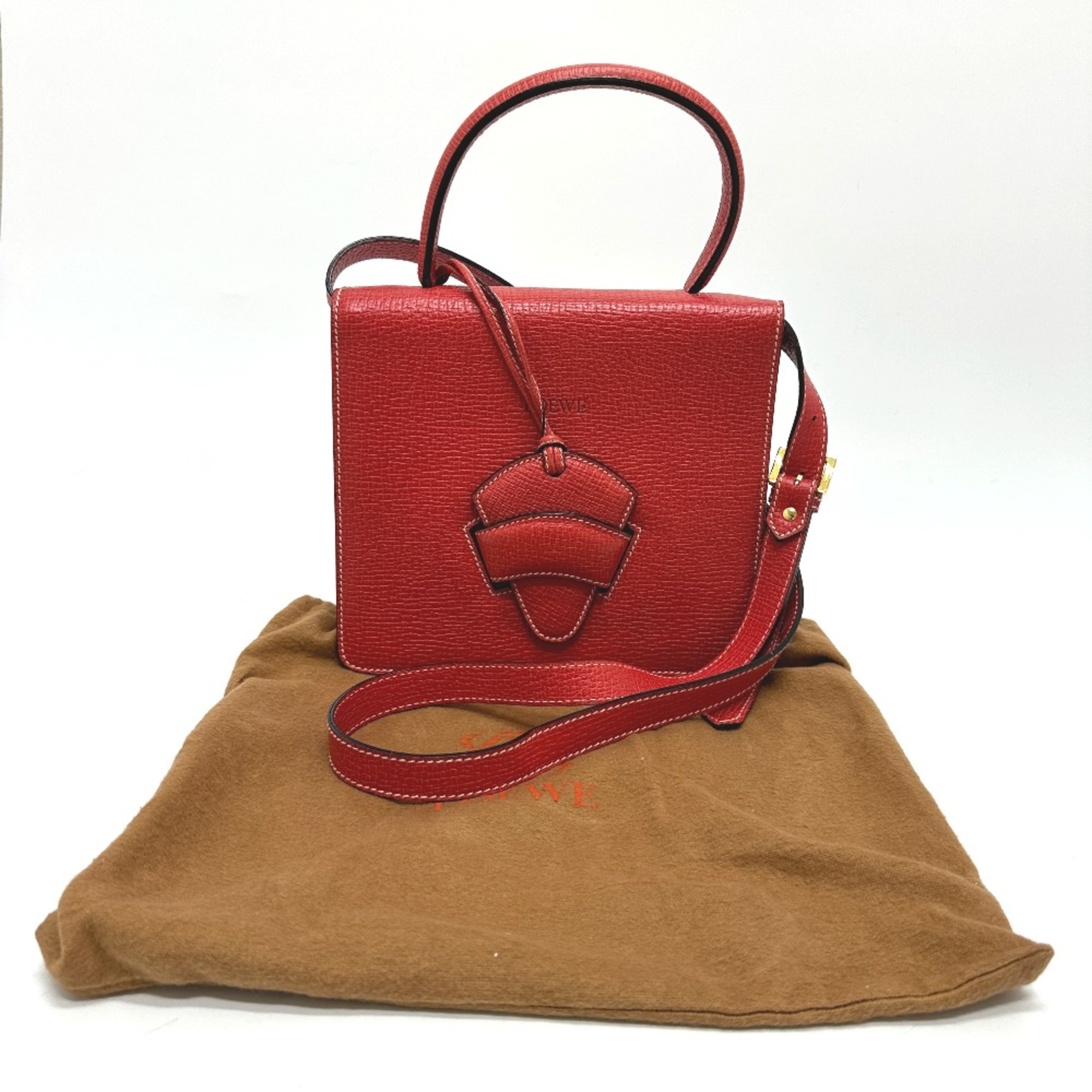 Loewe 2WAY Shoulder Hand Bag Red