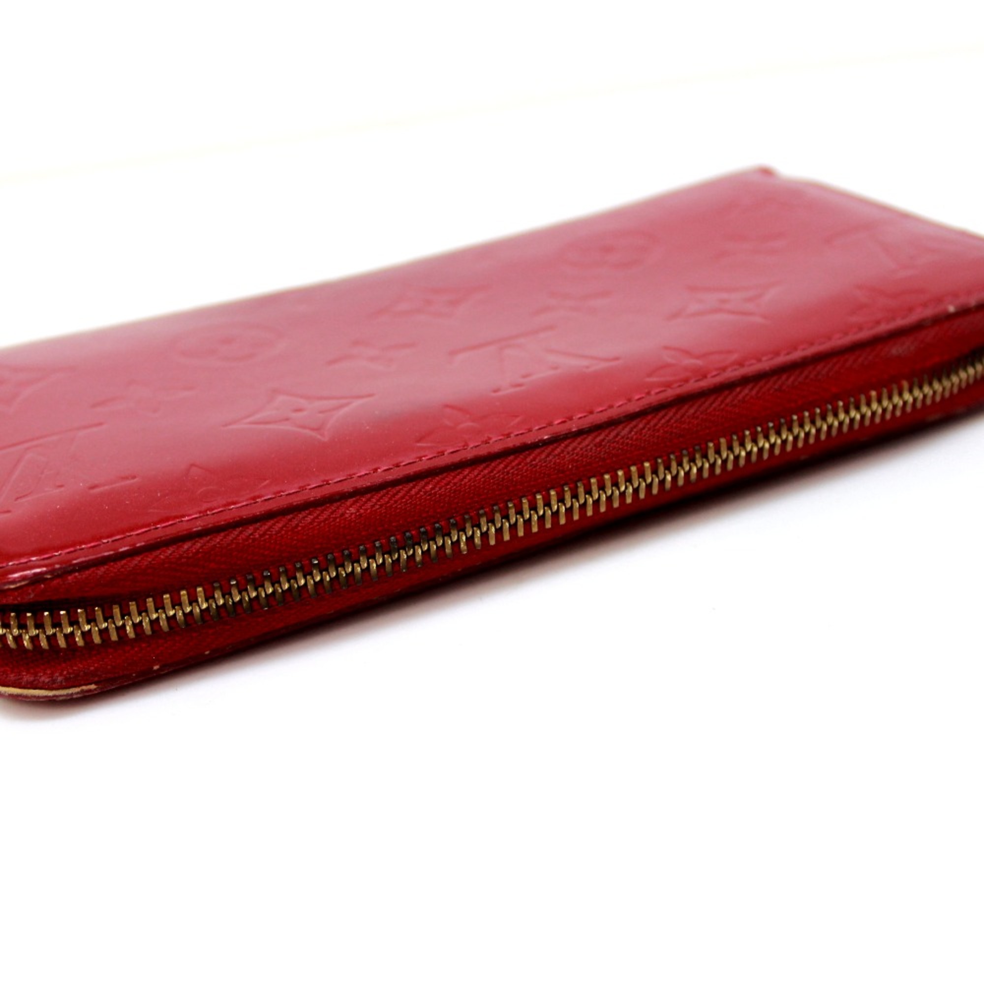 Louis Vuitton M91981 Vernis Zip Around Long Wallet Pomdamul Red