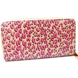 Louis Vuitton M91476 Vernis Leopard Zip Around Long Wallet Long Wallet Blanc Corail pink