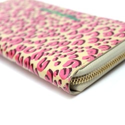 Louis Vuitton M91476 Vernis Leopard Zip Around Long Wallet Long Wallet Blanc Corail pink