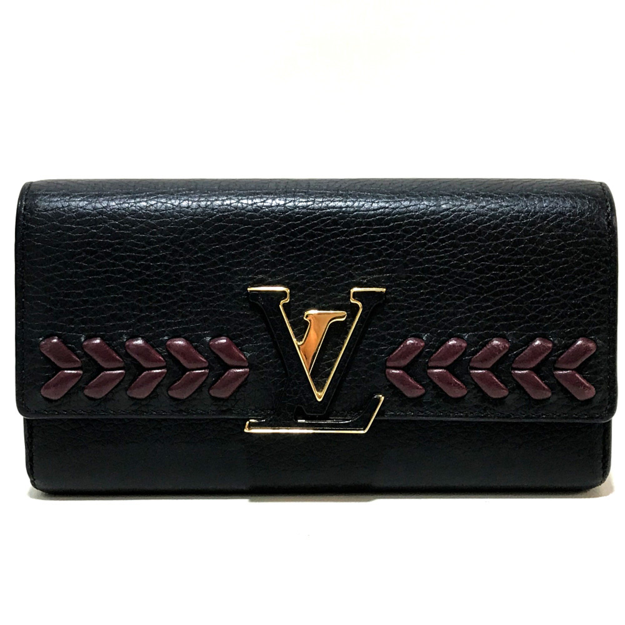 Louis Vuitton M62076 Taurillon Clemence Long Wallet Folded wallet Noir Black