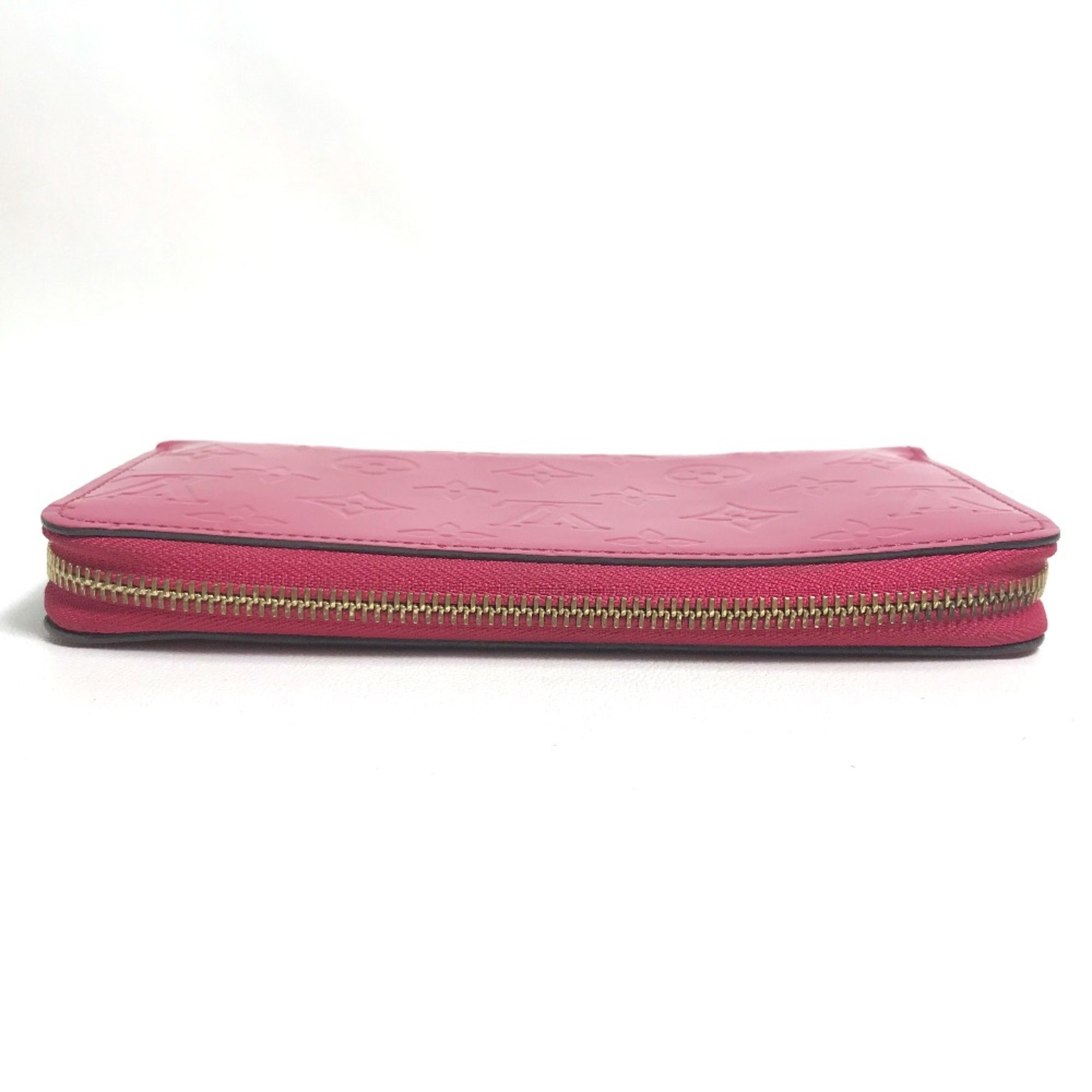 Louis Vuitton M91597 MonogramVernis Zip Around Long Wallet Rose Andian pink