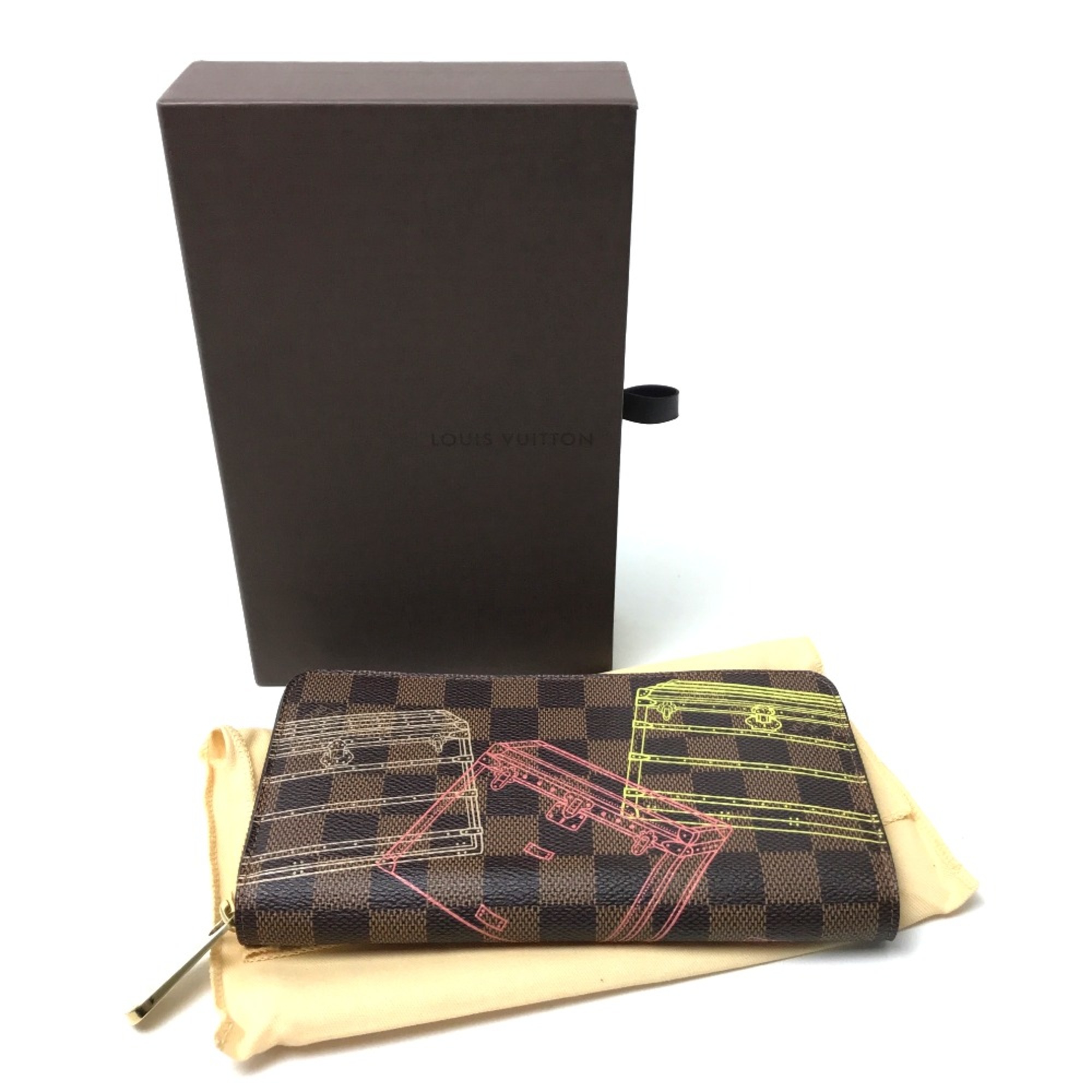 Louis Vuitton N63026 Damier Trunk Long Wallet Ebene Brown