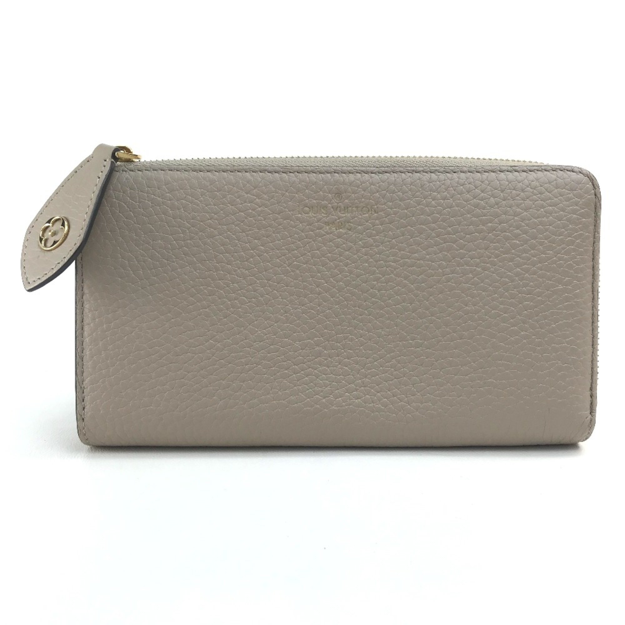 Louis Vuitton M63104 Monogram flower Zippy Wallet Long Wallet Galet Beige x GoldHardware