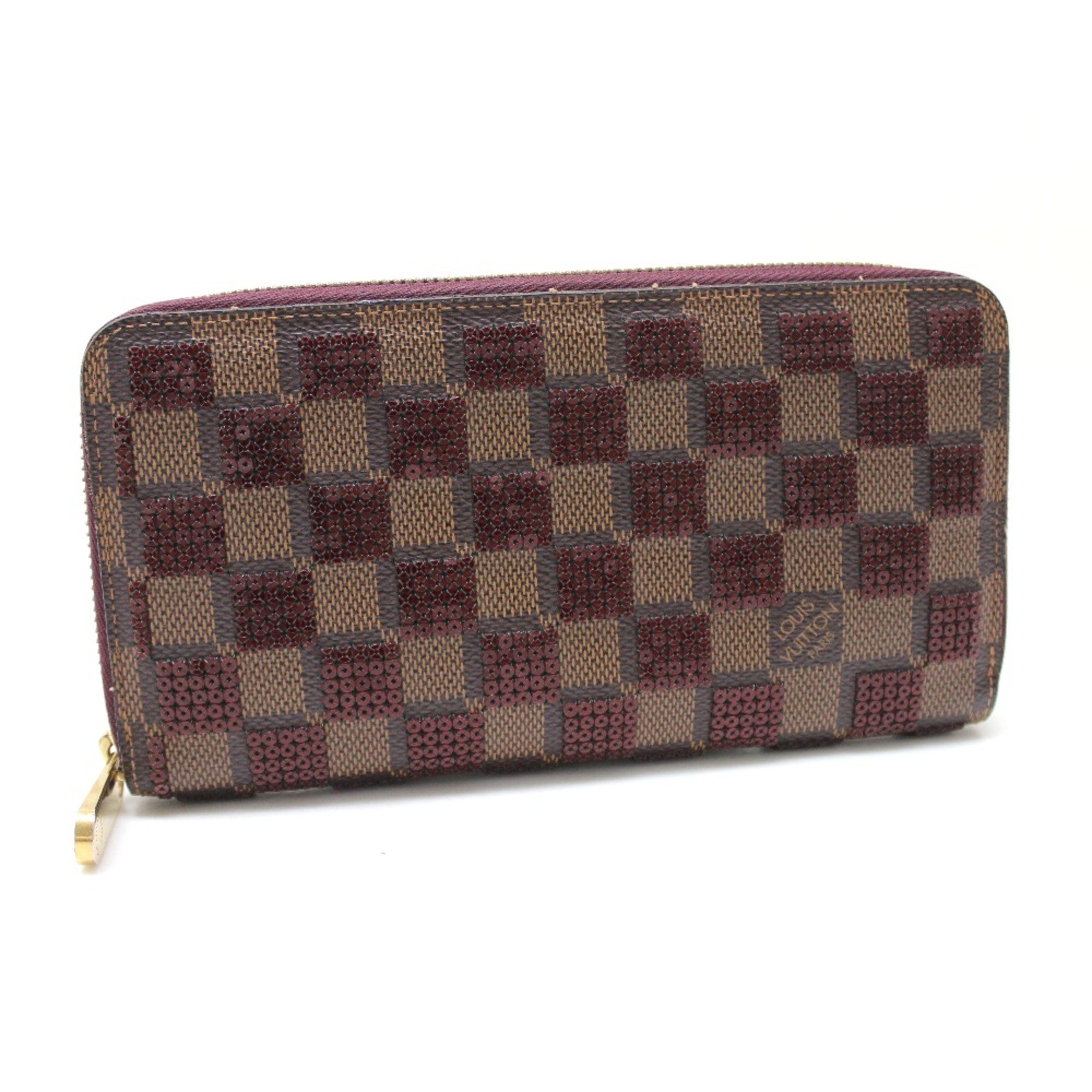 Louis Vuitton N63174 Damier-Paillette Zip Around Long Wallet Long Wallet Rouge