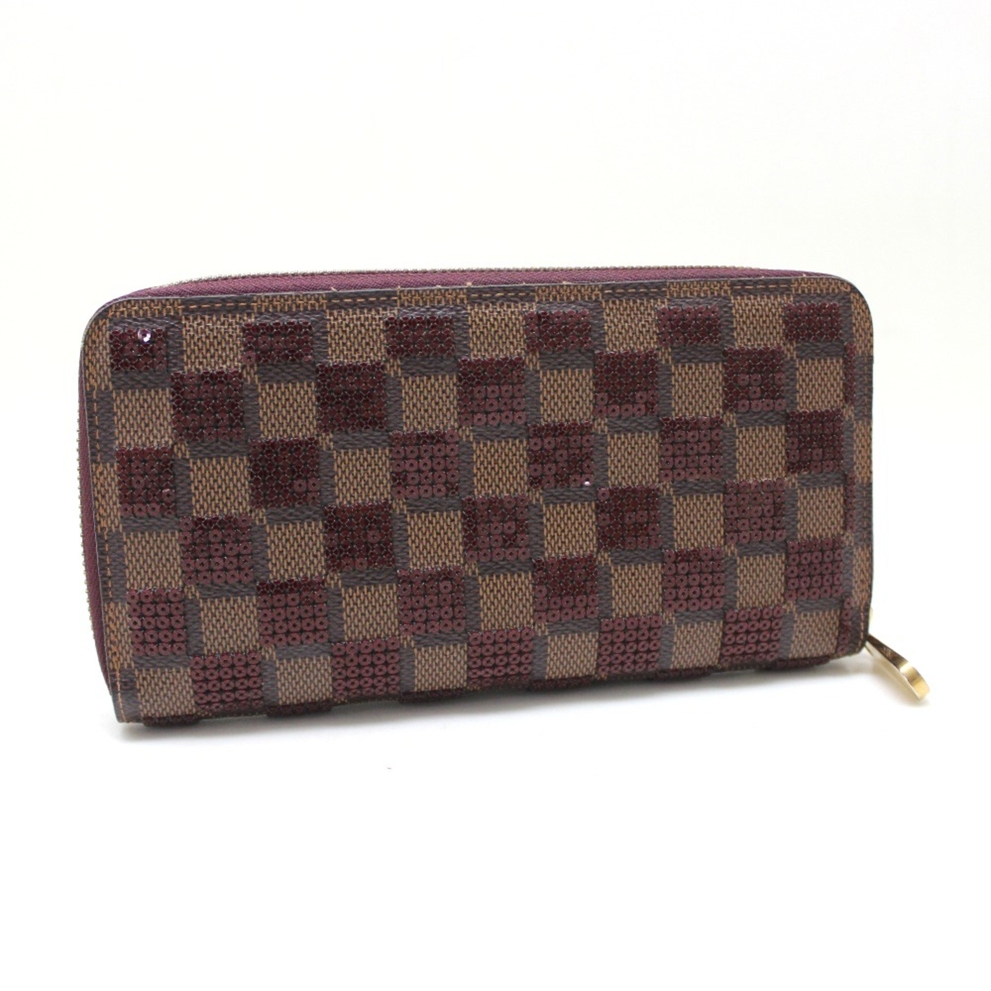 Louis Vuitton N63174 Damier-Paillette Zip Around Long Wallet Long Wallet Rouge