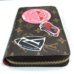 Louis Vuitton M62149 Monogram-Sticker Zip Around Long Wallet Brown