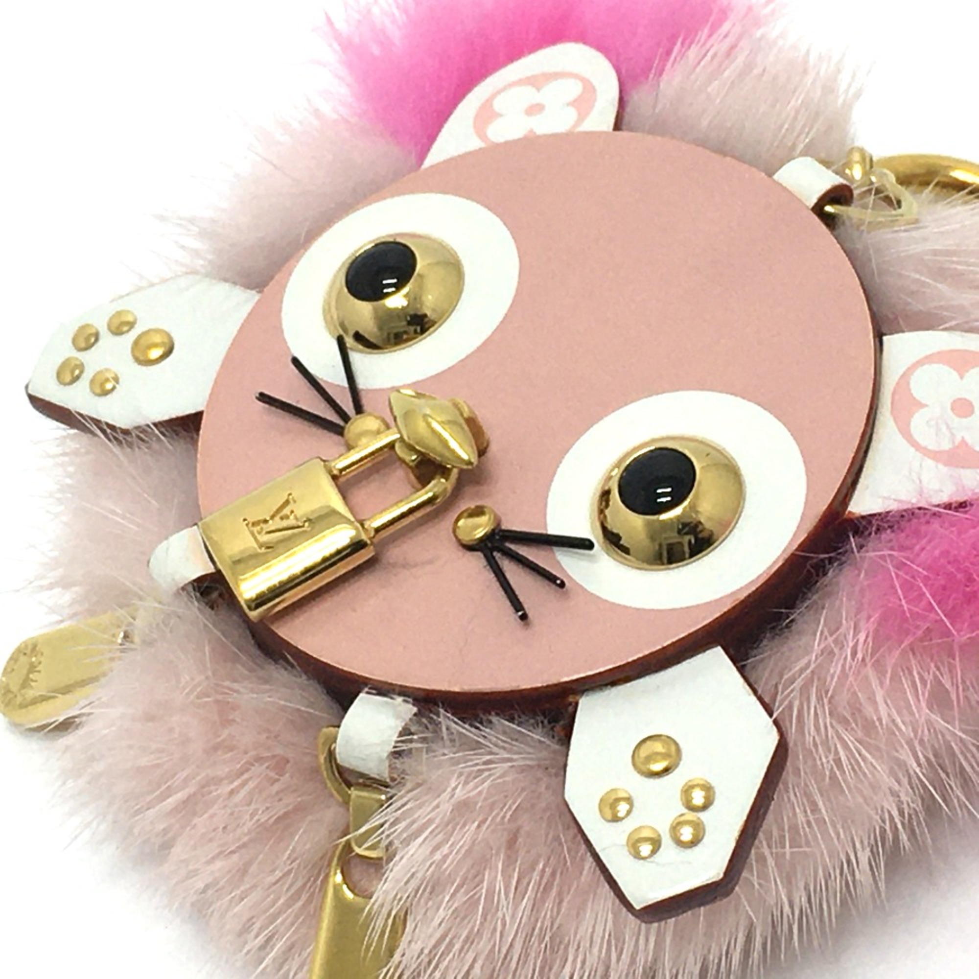 Louis Vuitton M63093 Cat motif bag charm Key Holder pink