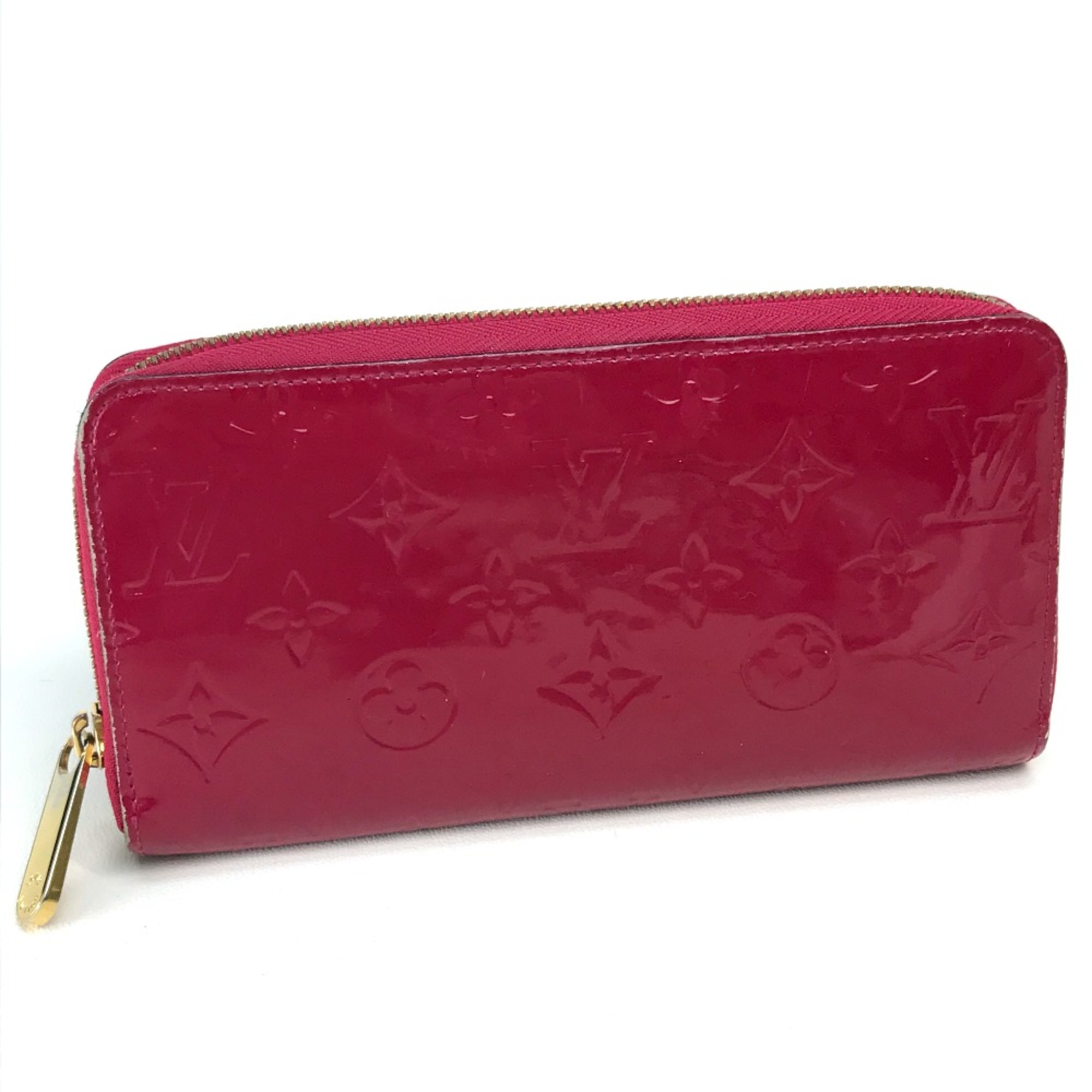 Louis Vuitton M91597 MonogramVernis Long Wallet Rose Andian Dark Pink Based