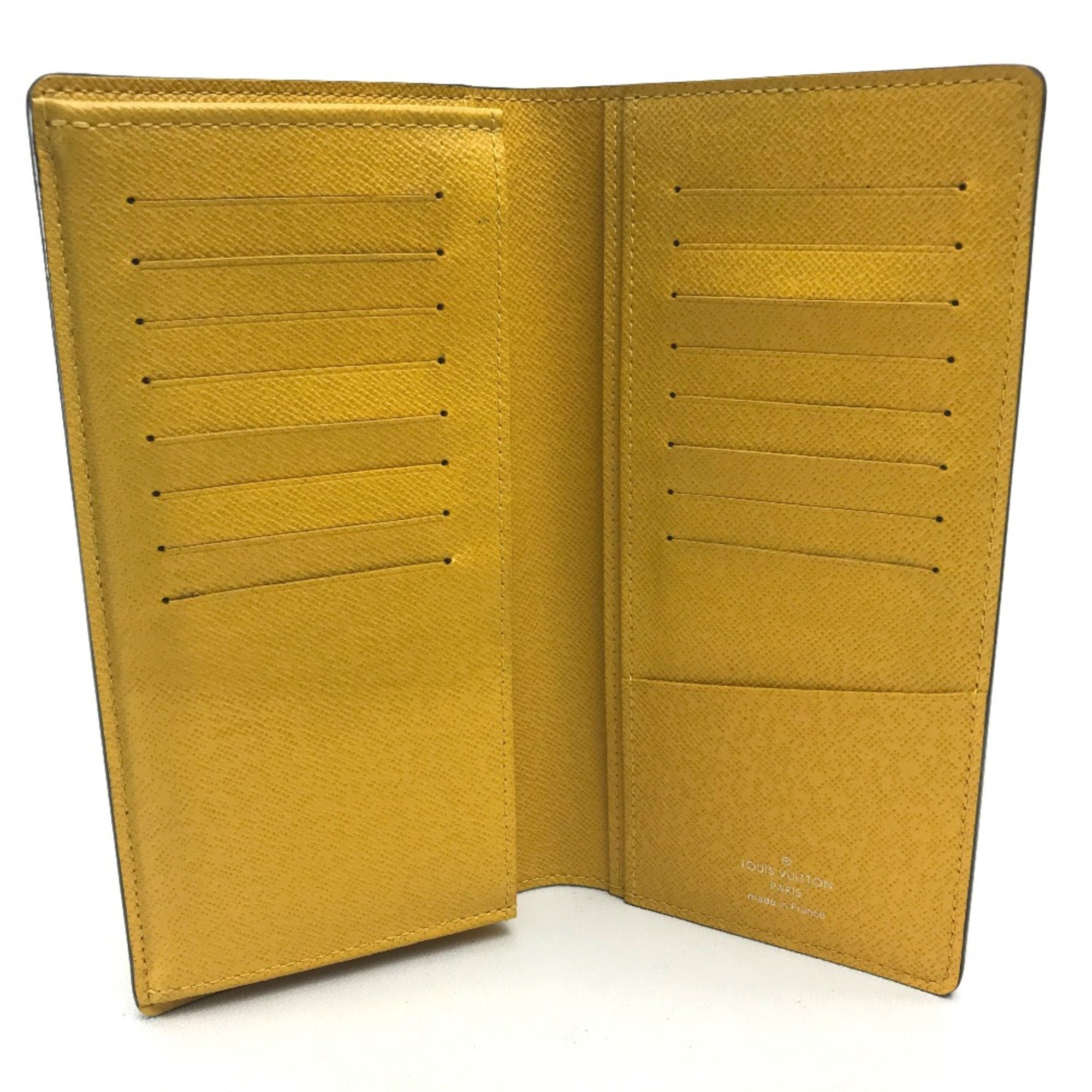 Louis Vuitton M42087 Taiga Long Wallet Jaune yellow