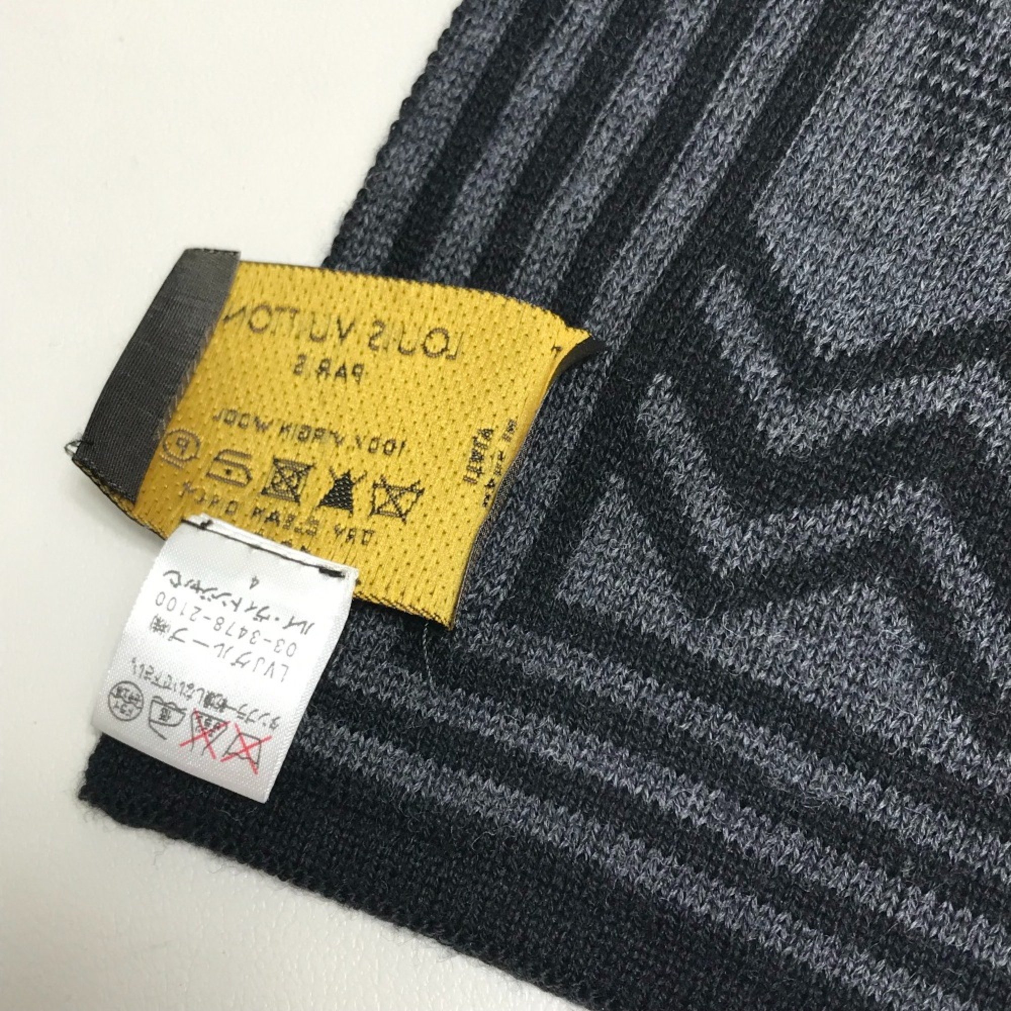 Louis Vuitton 401910 Logo pattern Scarf Black /Gray