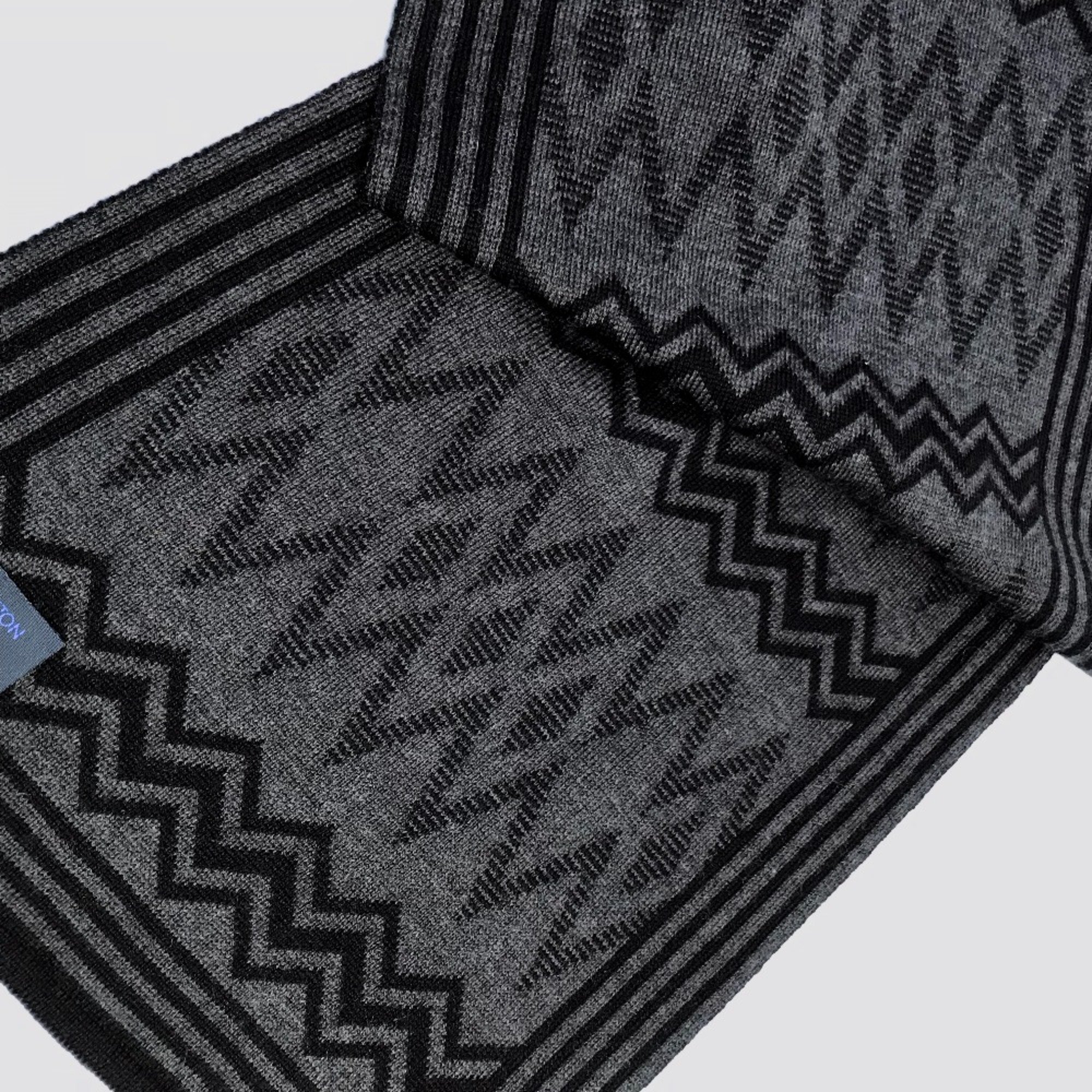 Louis Vuitton 401910 Logo pattern Scarf Black /Gray