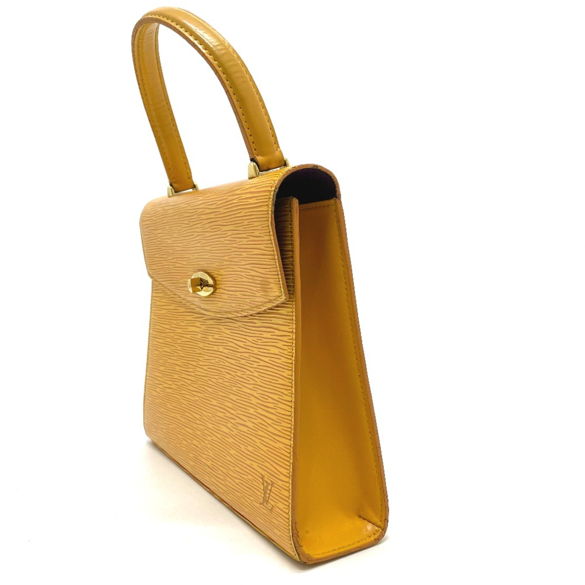 Louis Vuitton M52379 Epi bag square Hand Bag Tassiri Yellow yellow