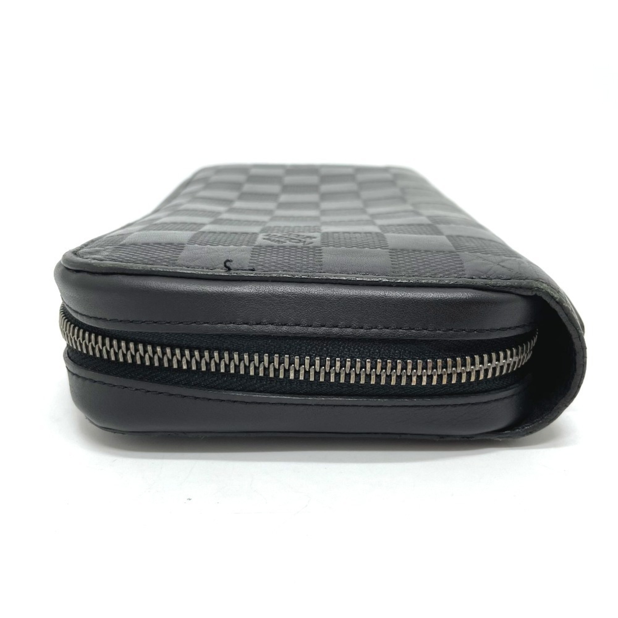 Louis Vuitton N61254 Damier Infini Bag Zip Around Long Wallet Black