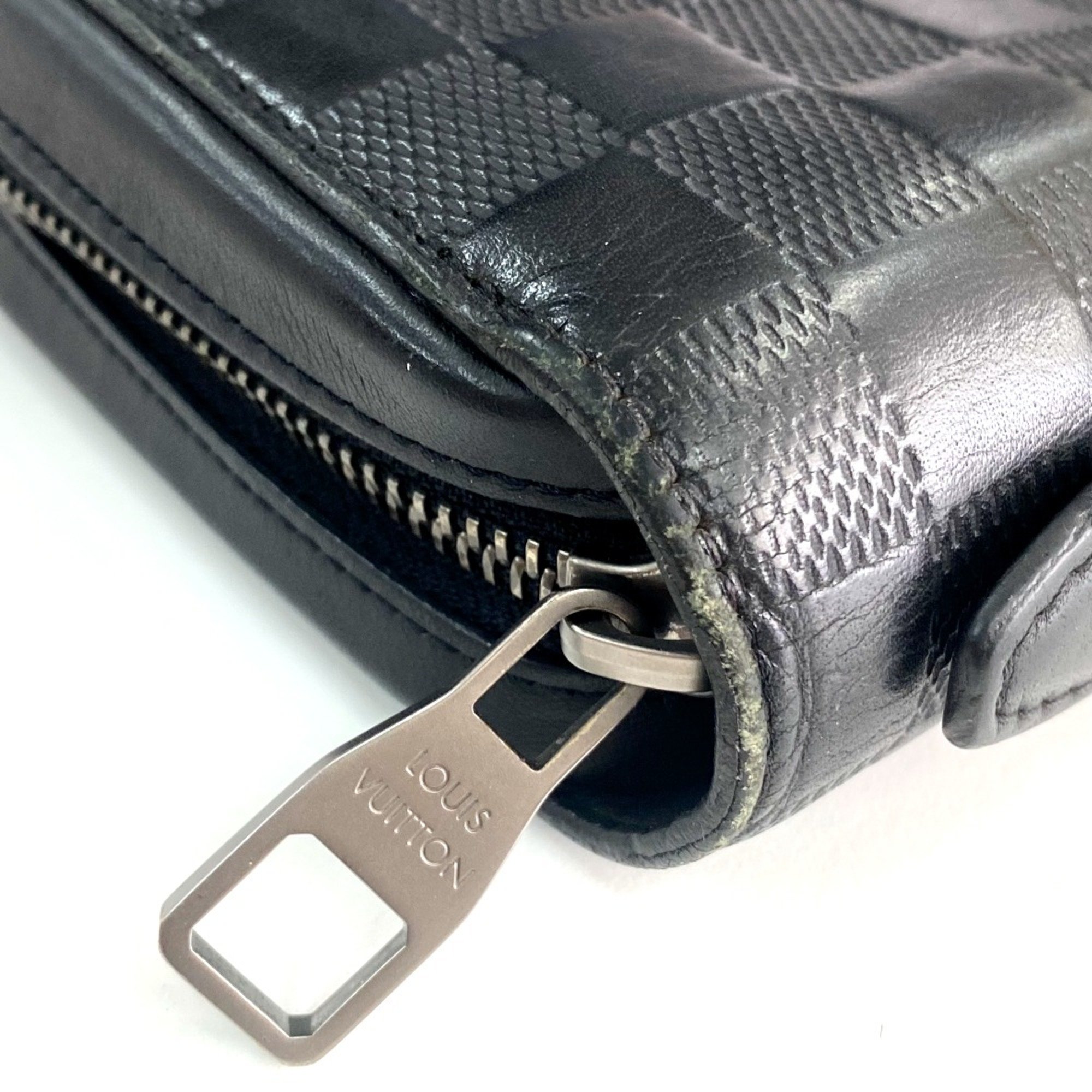 Louis Vuitton N61254 Damier Infini Bag Zip Around Long Wallet Black