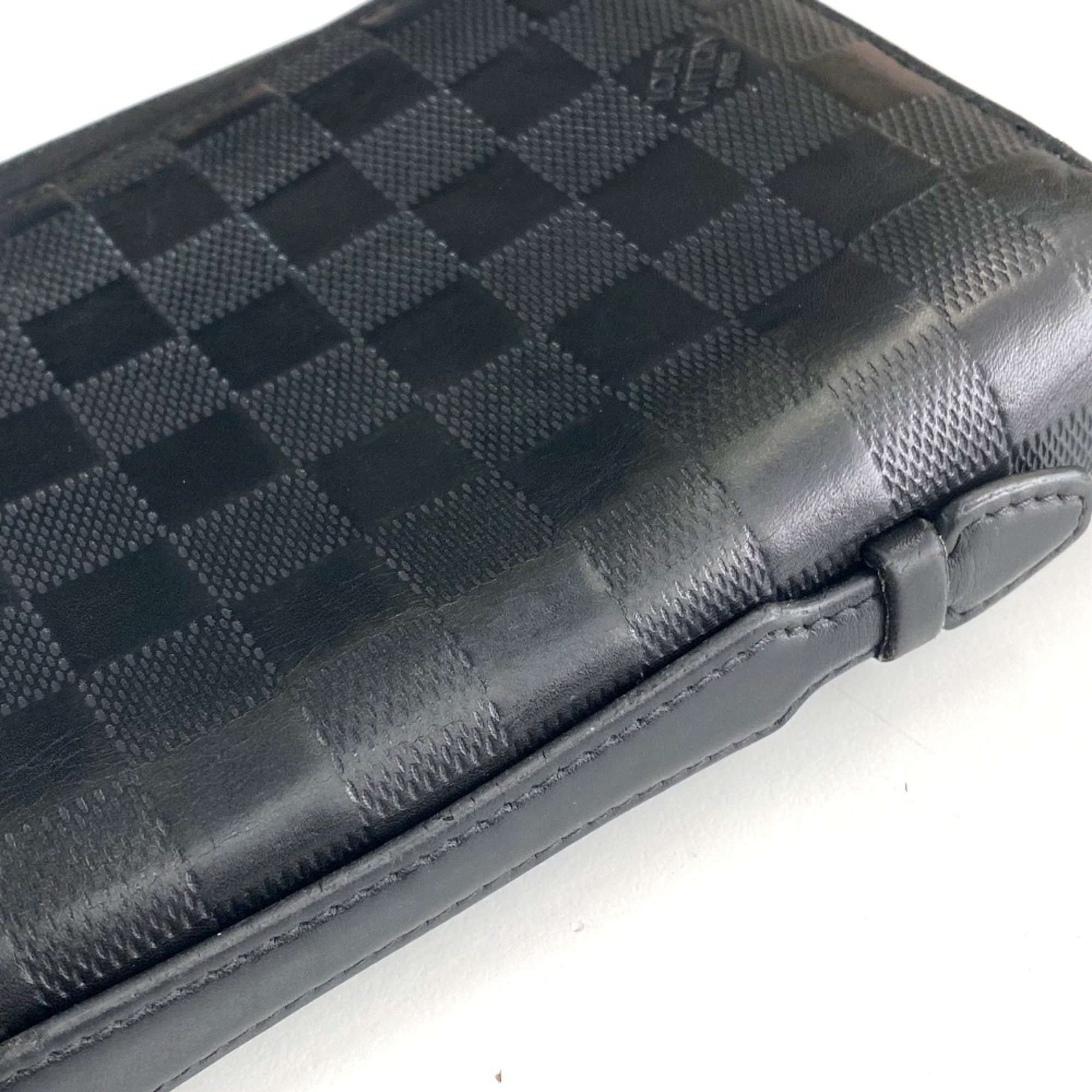 Louis Vuitton N61254 Damier Infini Bag Zip Around Long Wallet Black