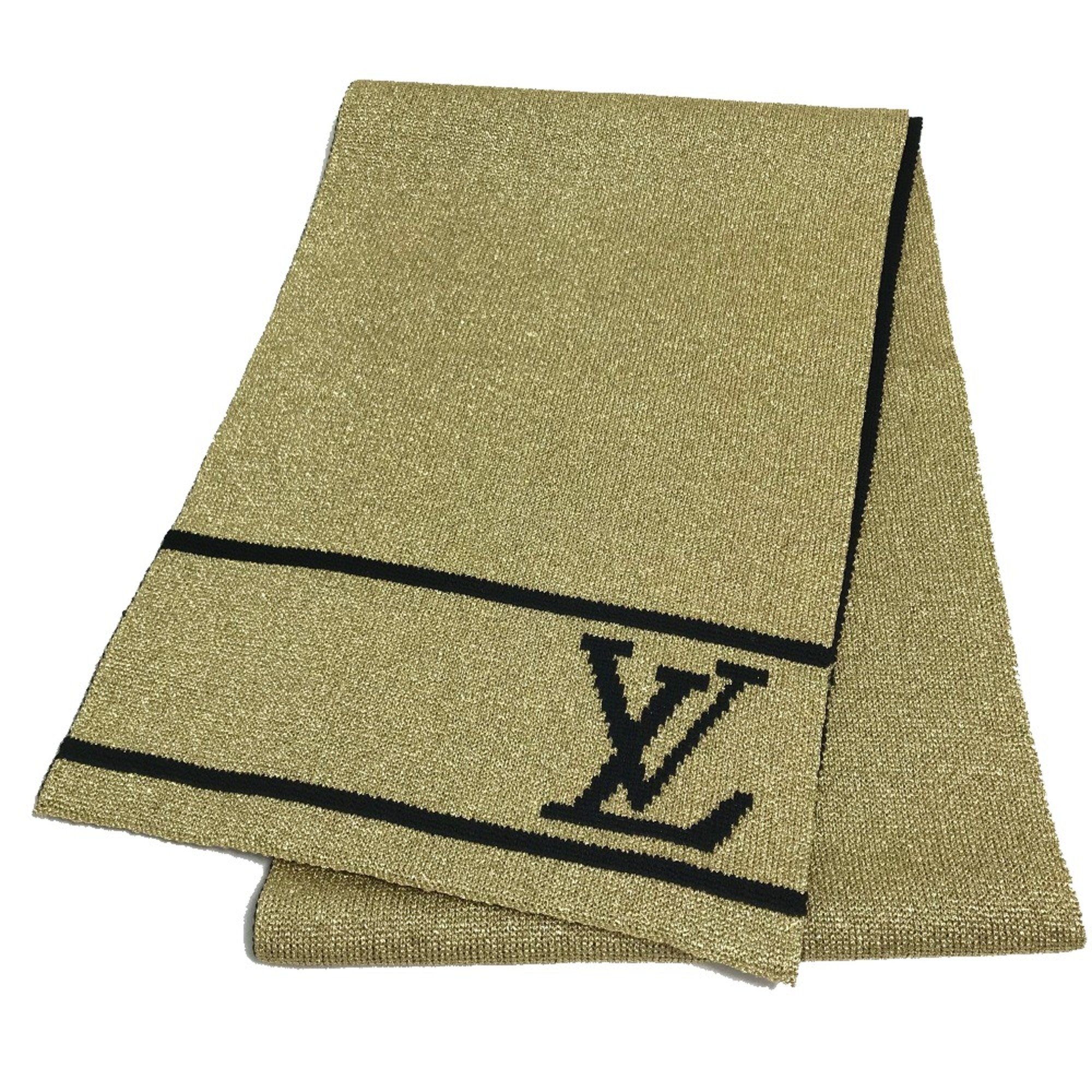 Louis Vuitton M76167 Scarf Gold x Black