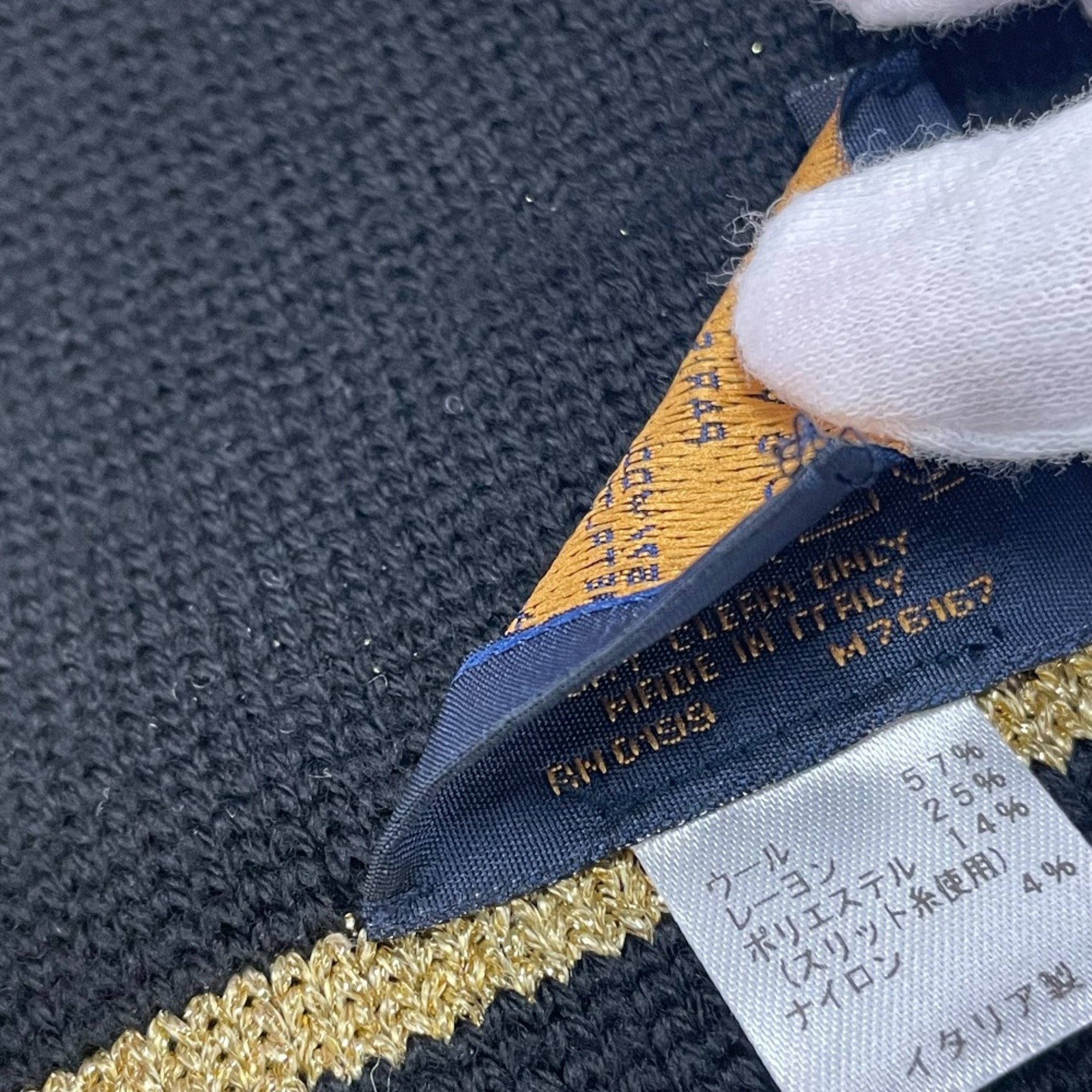 Louis Vuitton M76167 Scarf Gold x Black